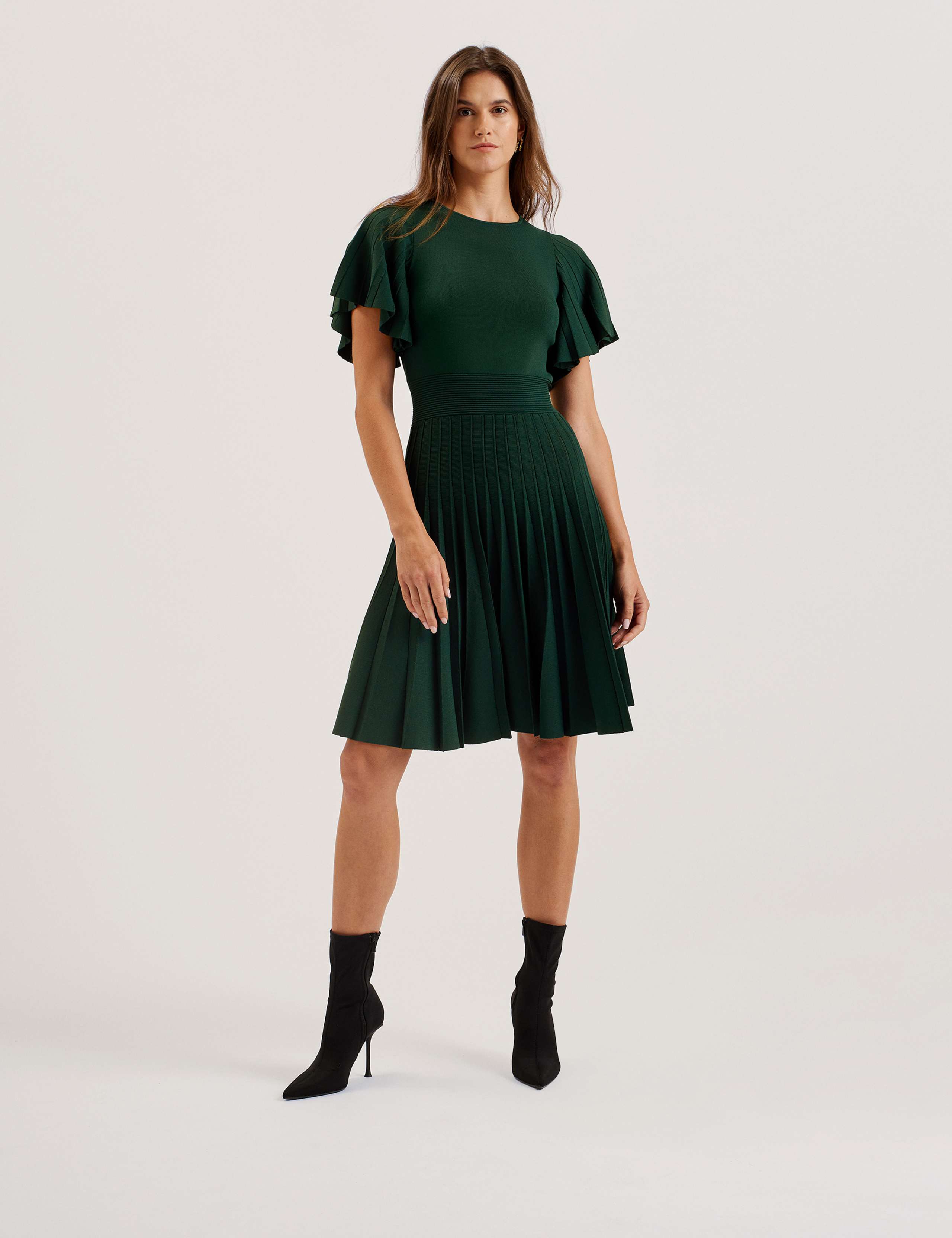 Crew Neck Mini Skater Dress
