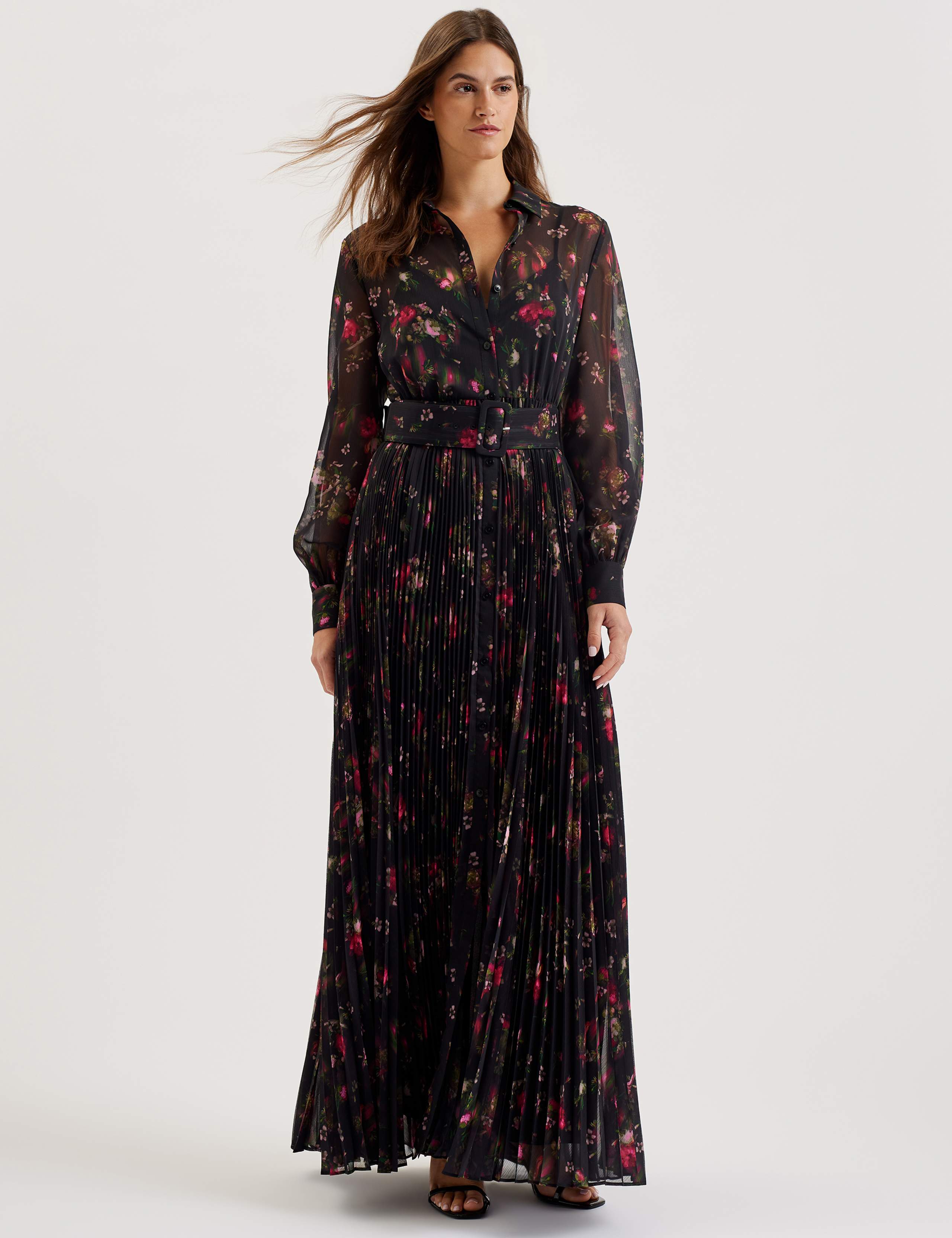 Printed Maxi Shirt Dress