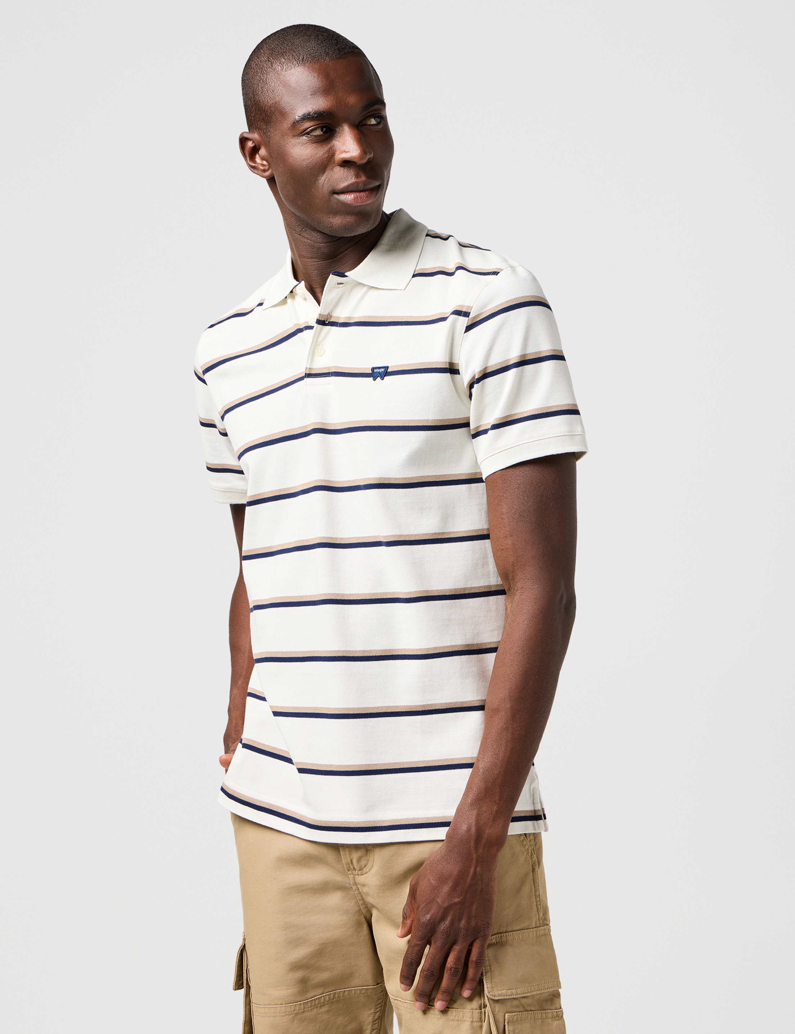 Pure Cotton Striped Polo Shirt