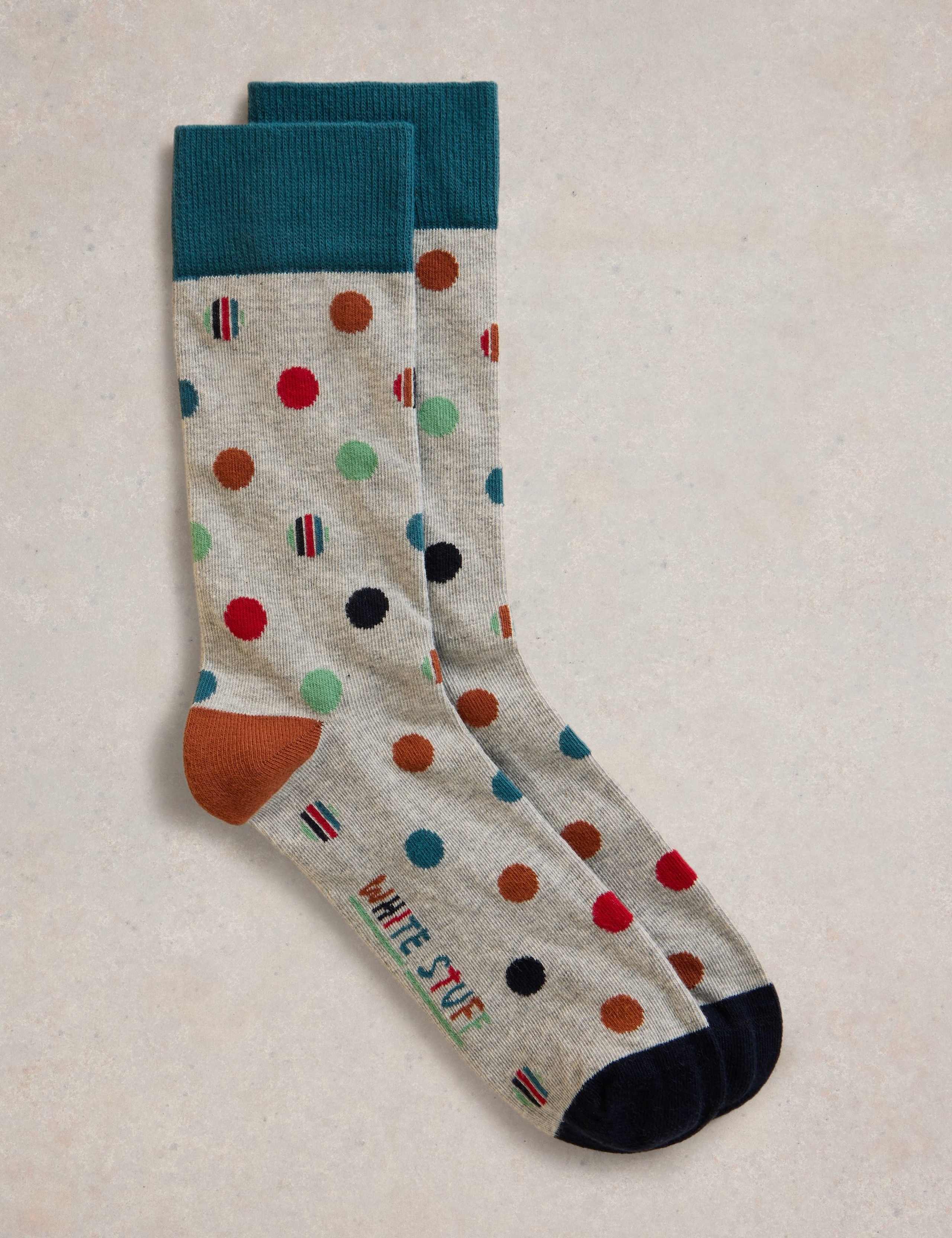 Polka Dot Cotton Rich Socks