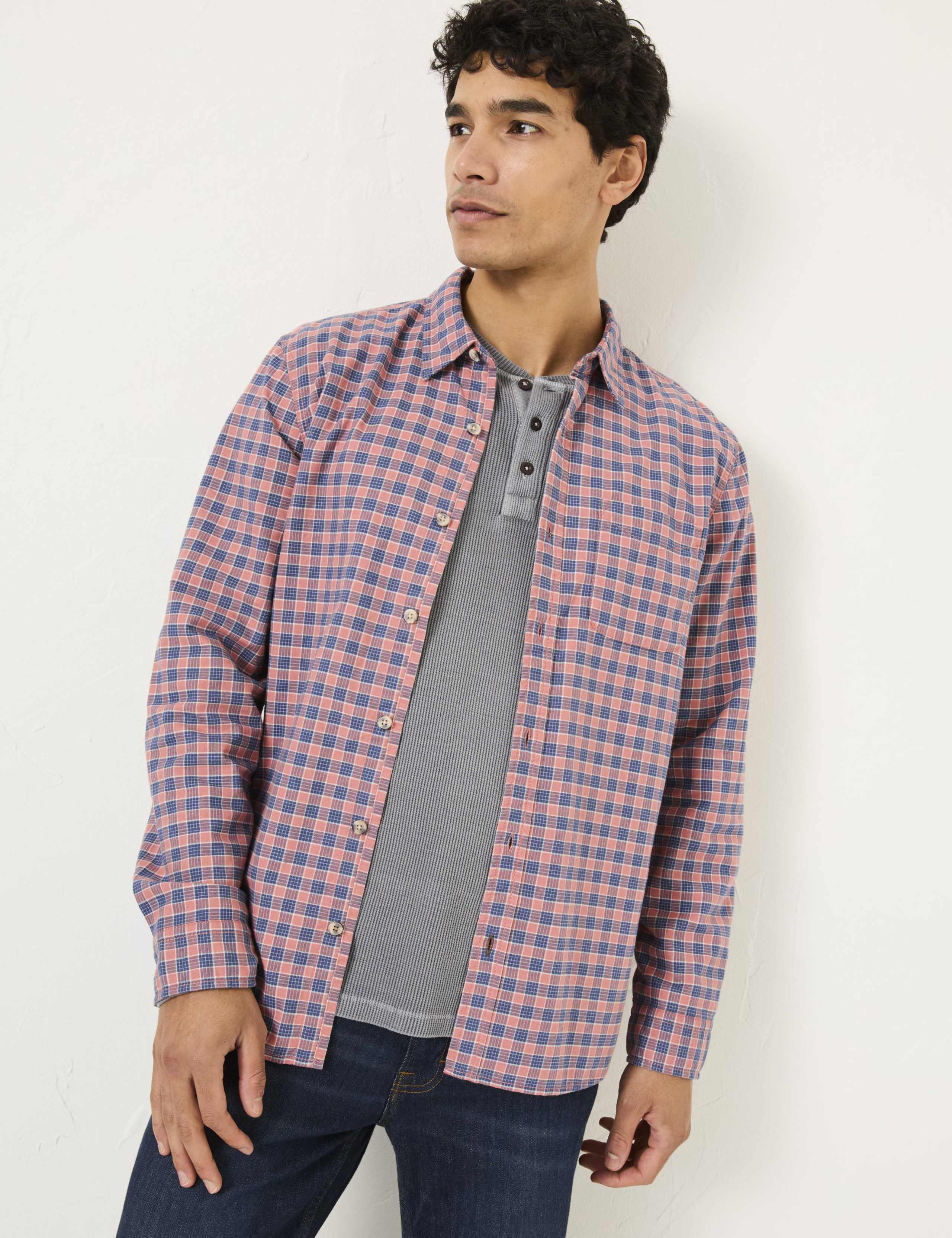 Pure Cotton Check Overshirt