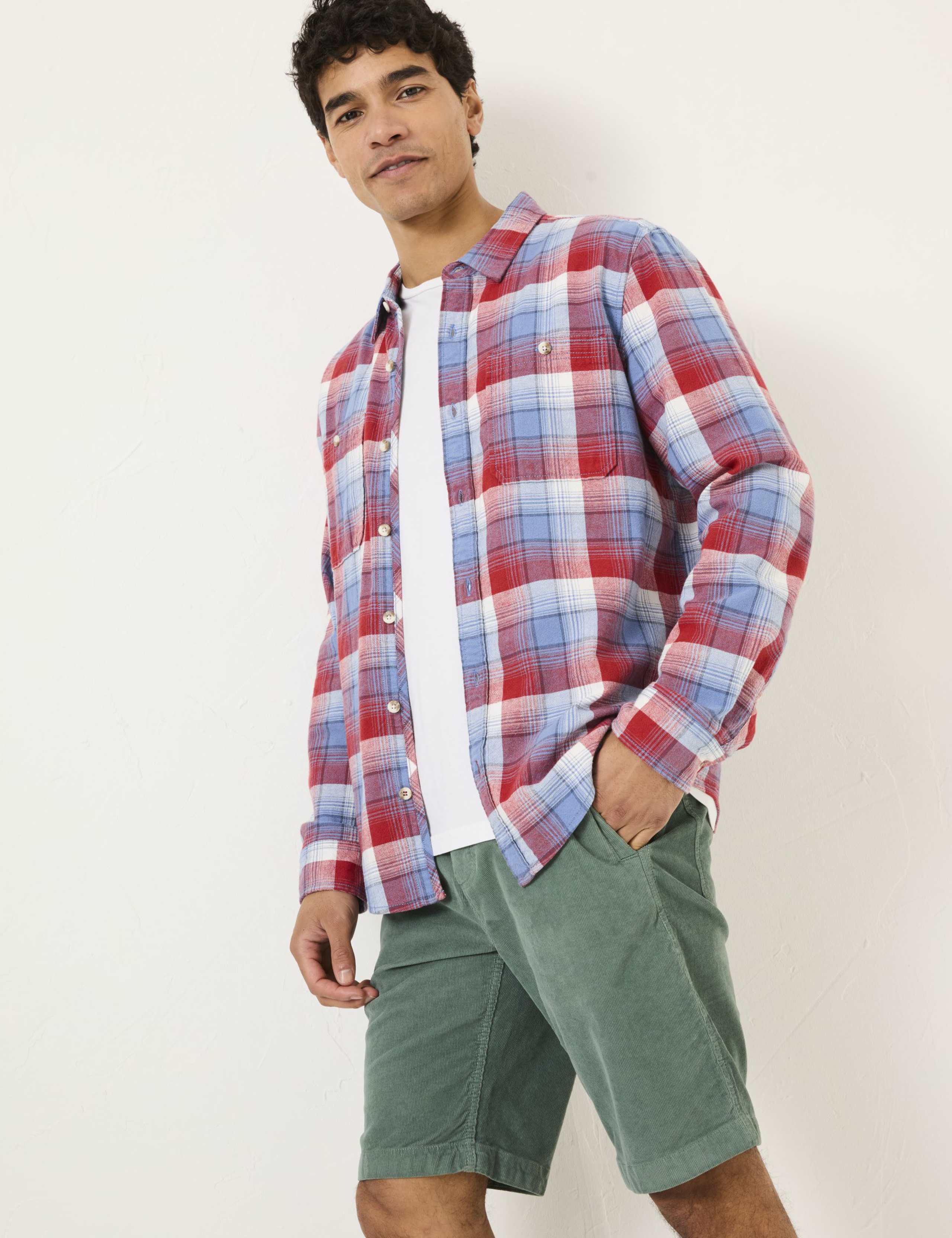 Pure Cotton Check Overshirt