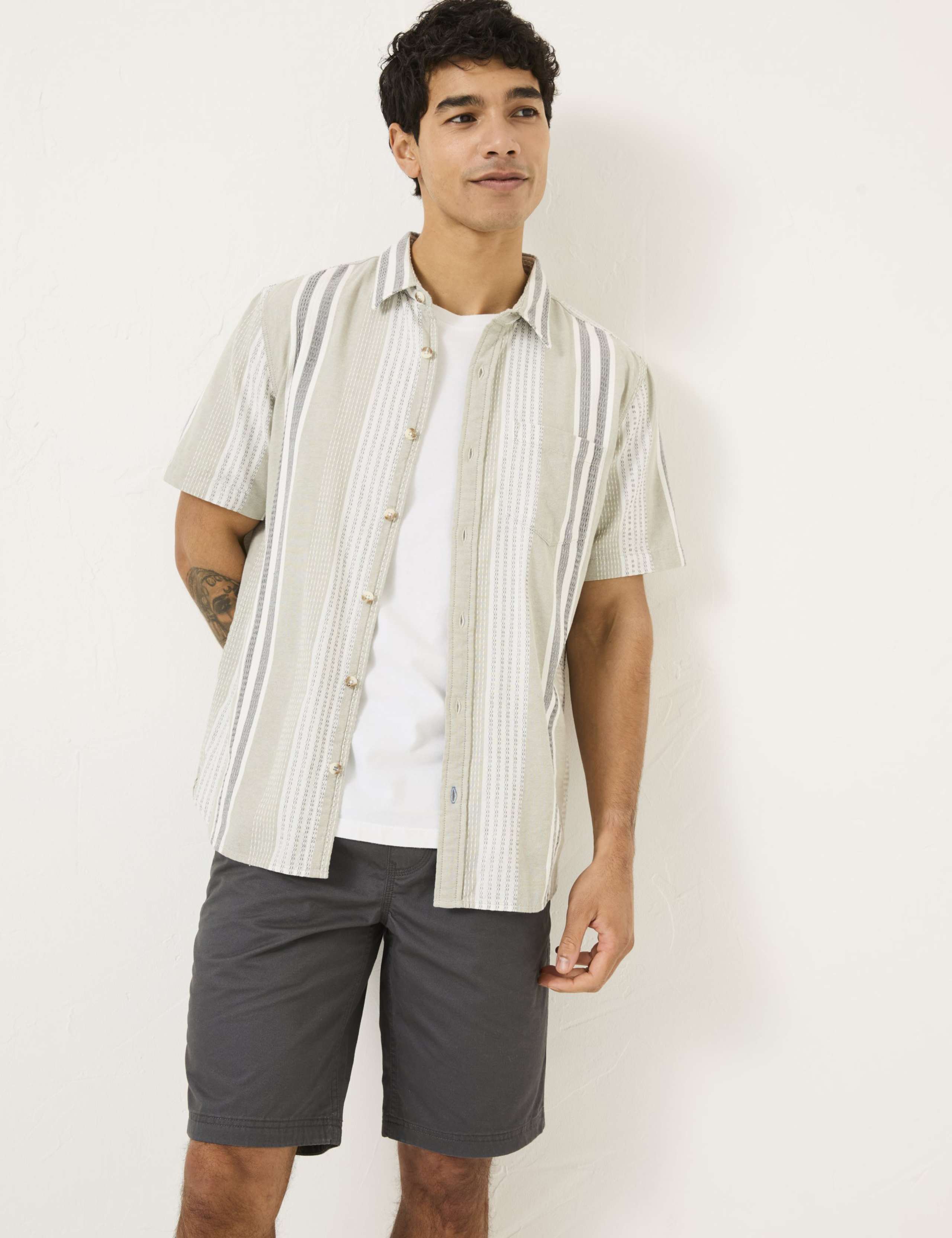 Pure Cotton Striped Overshirt