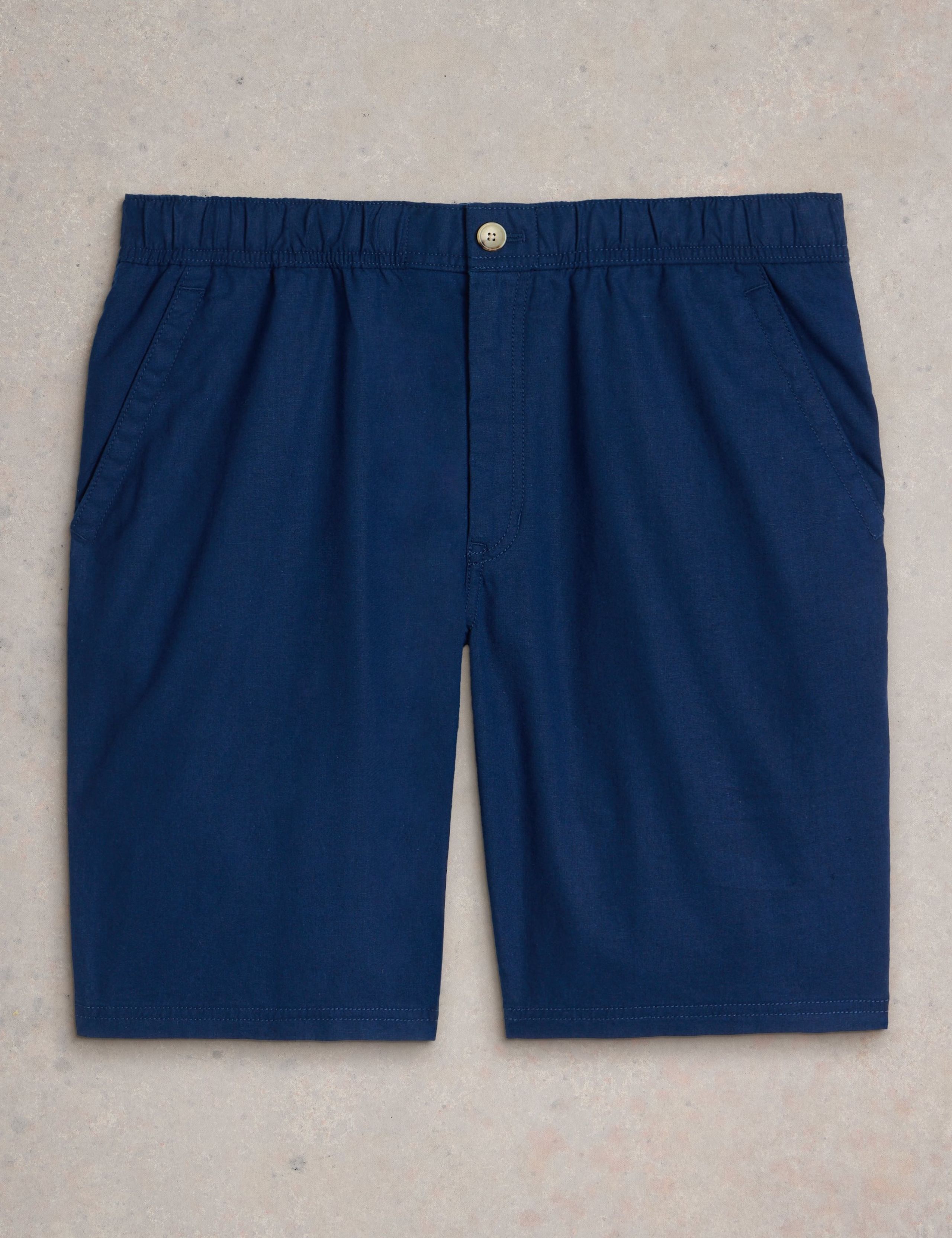 Regular Fit Linen Rich Shorts