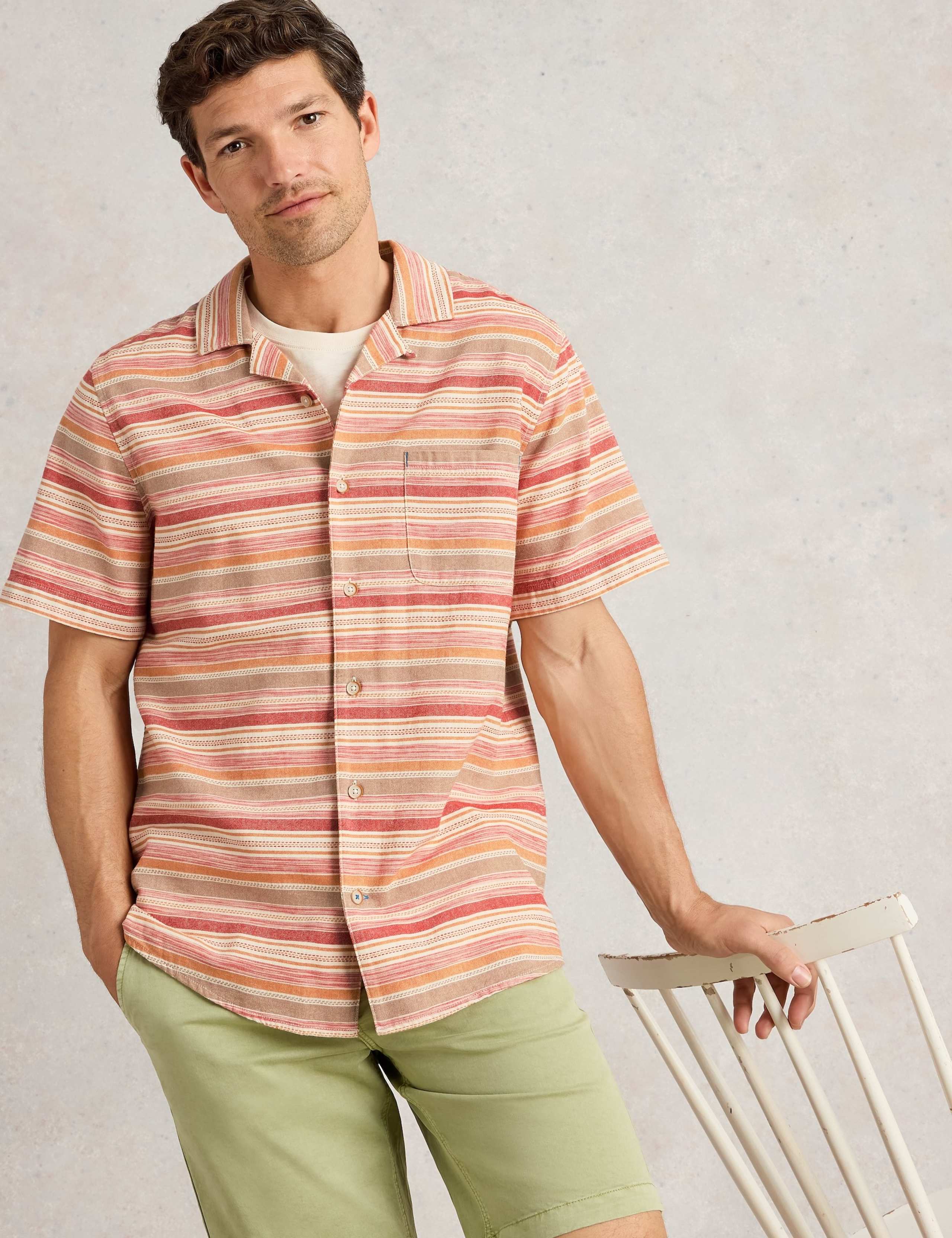 Pure Cotton Striped Short Sleeve Shirt