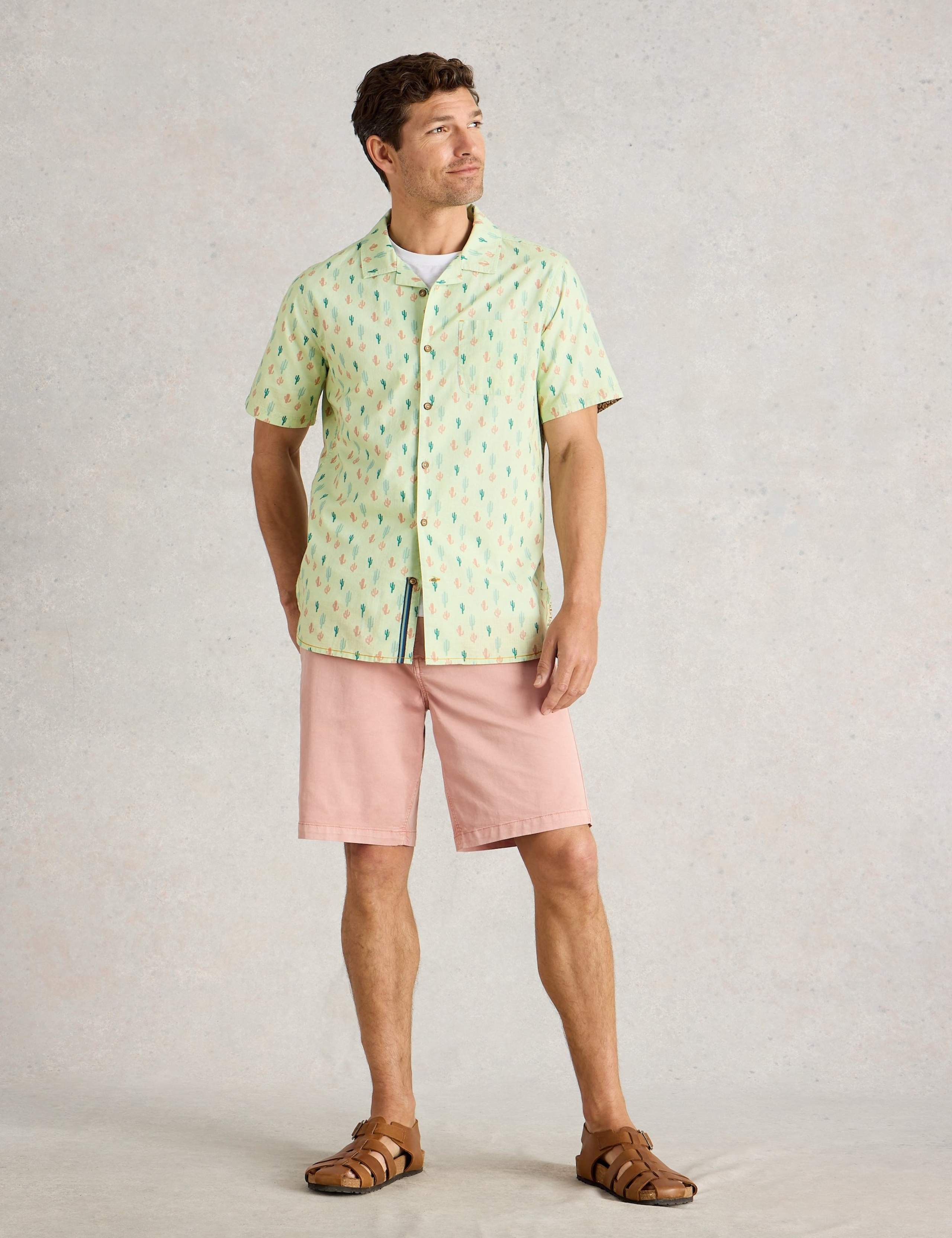 Regular Fit Pure Cotton Cactus Print Shirt