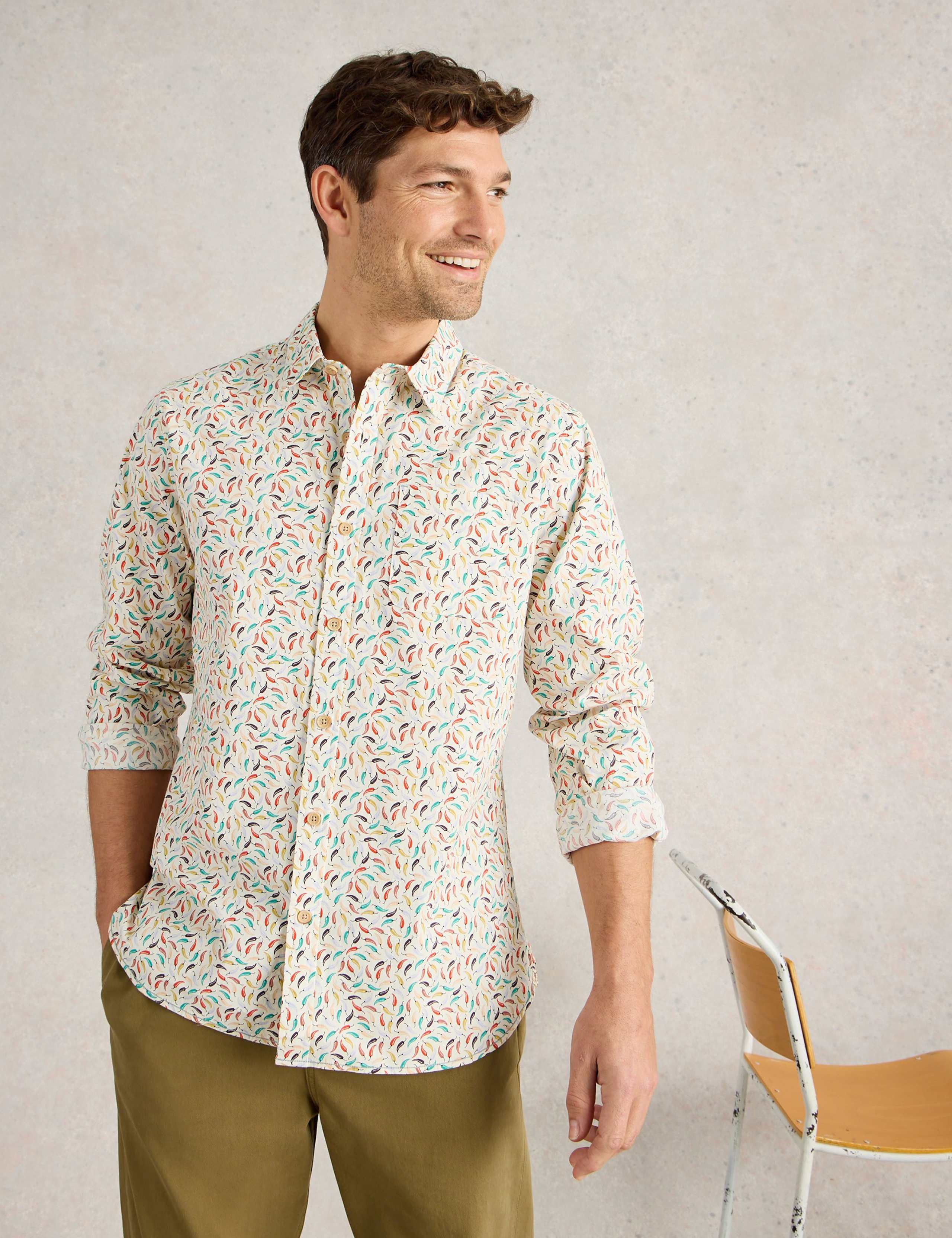 Slim Fit Cotton Rich Chilli Print Shirt