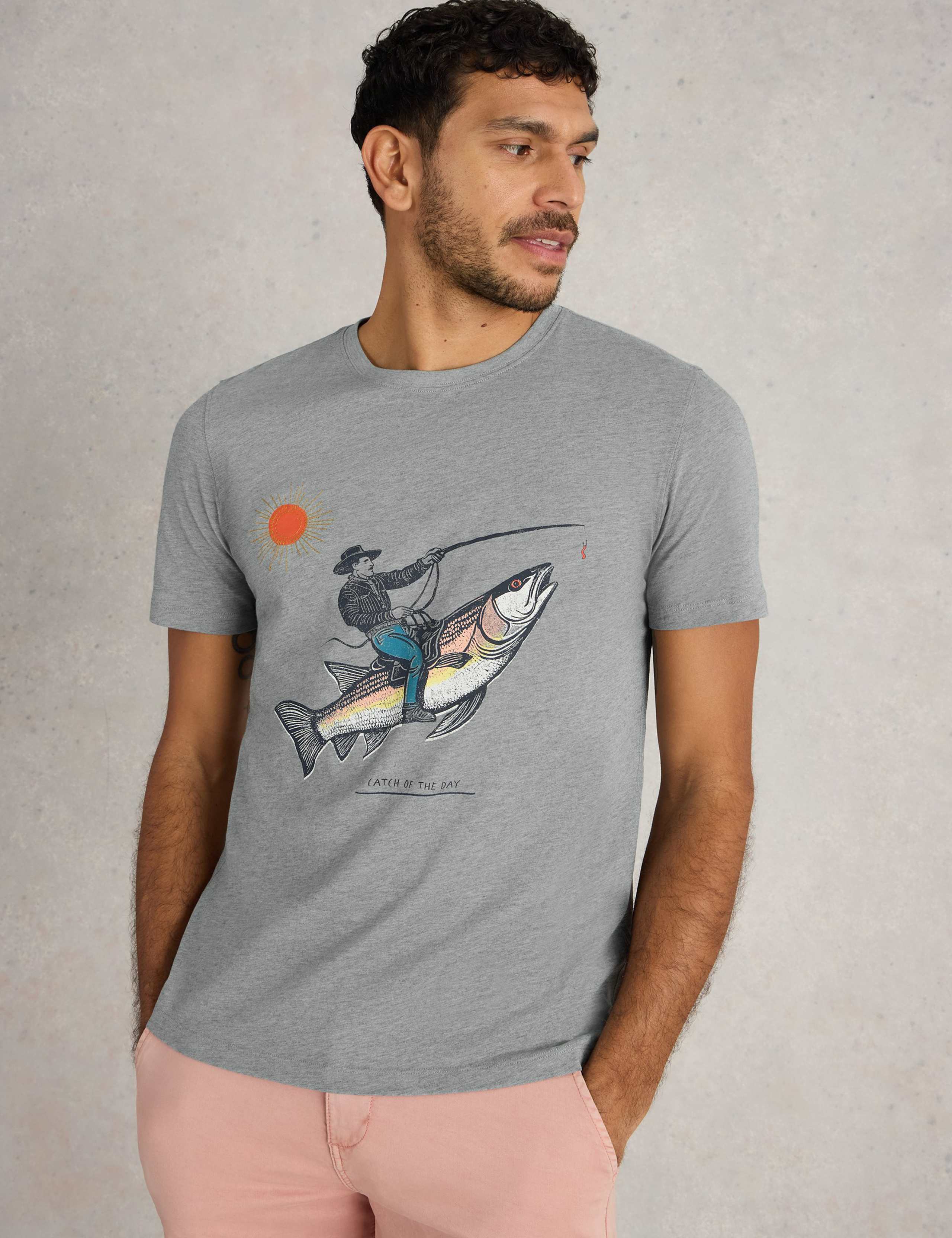 Cotton Rich Fish Graphic T-Shirt