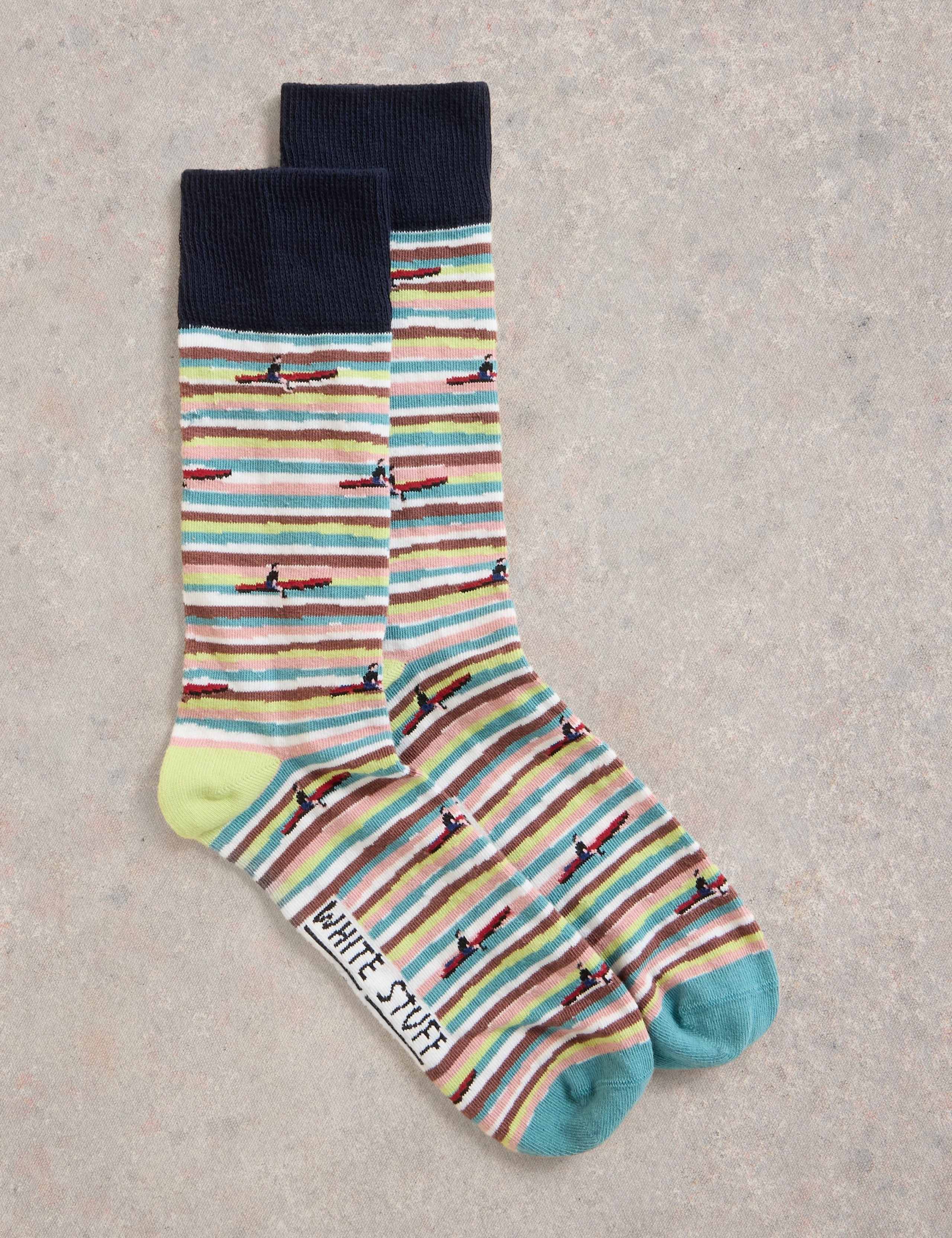 Surfer Print Cotton Rich Socks