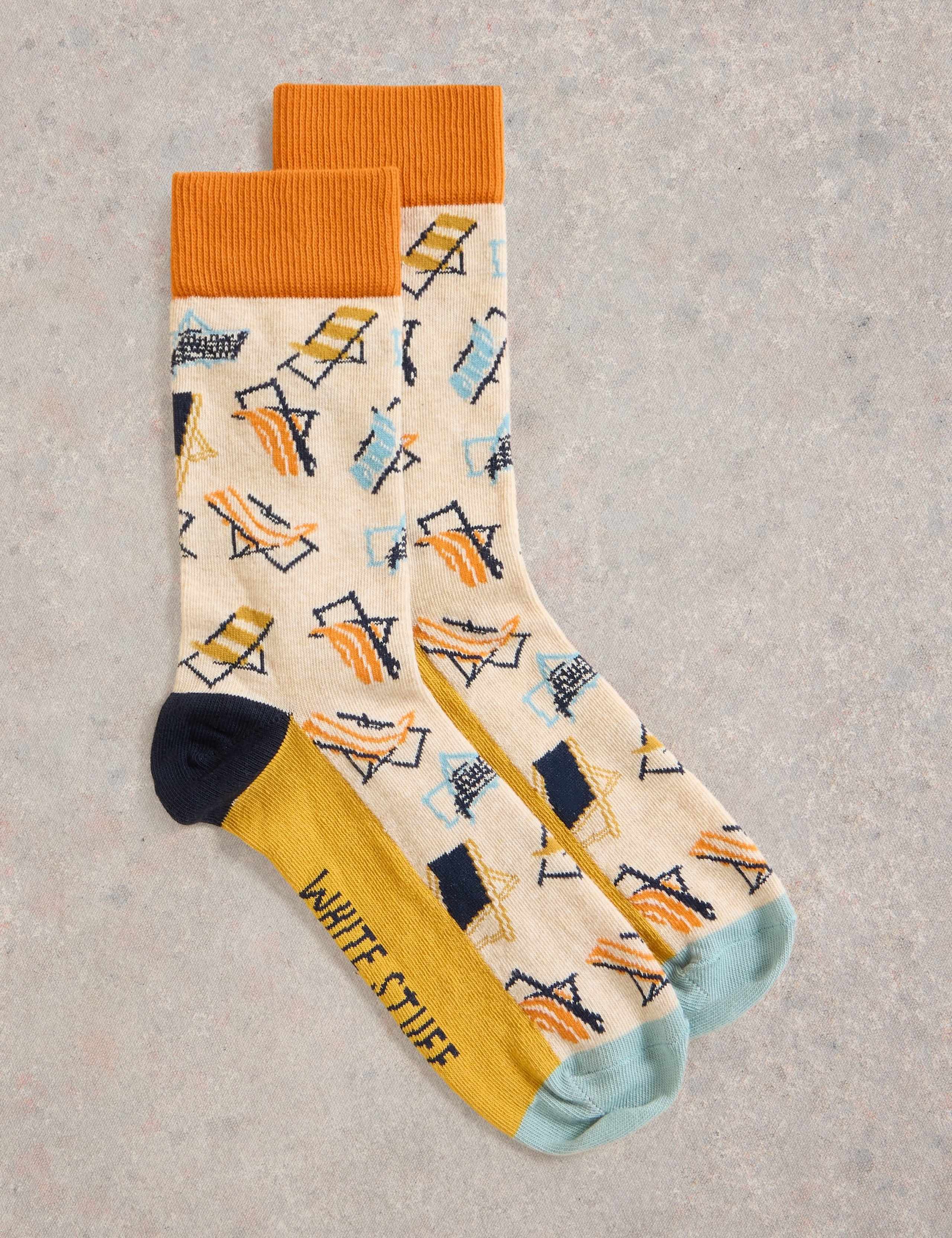 Deckchair Print Cotton Rich Socks