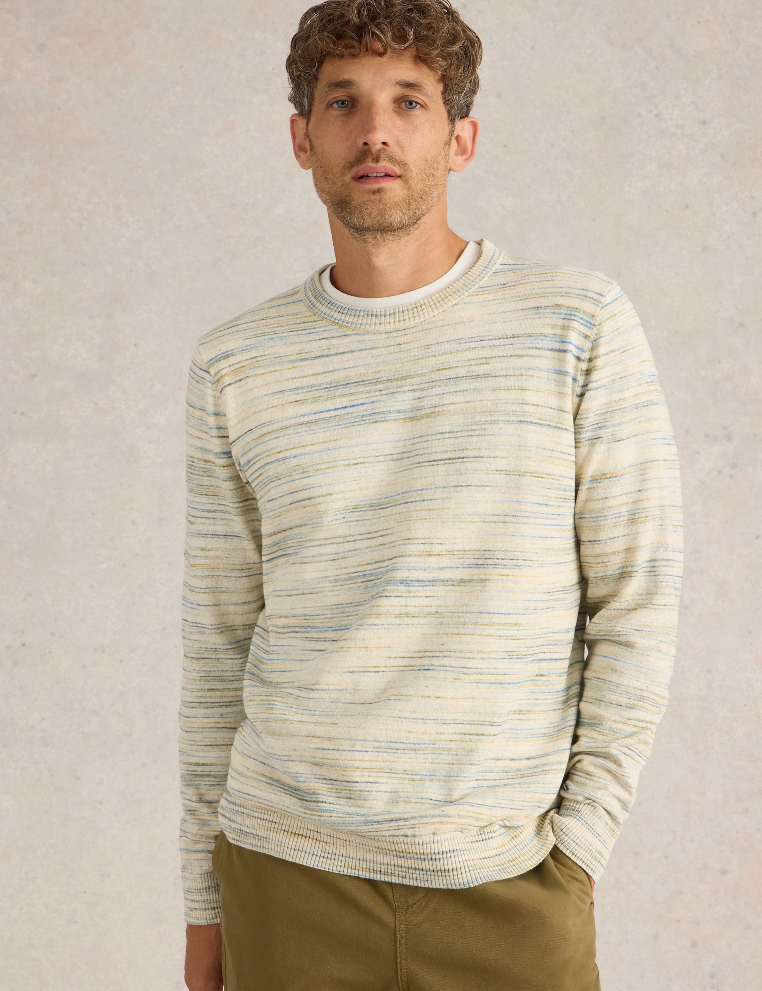 Pure Cotton Spacedye Crew Neck Jumper