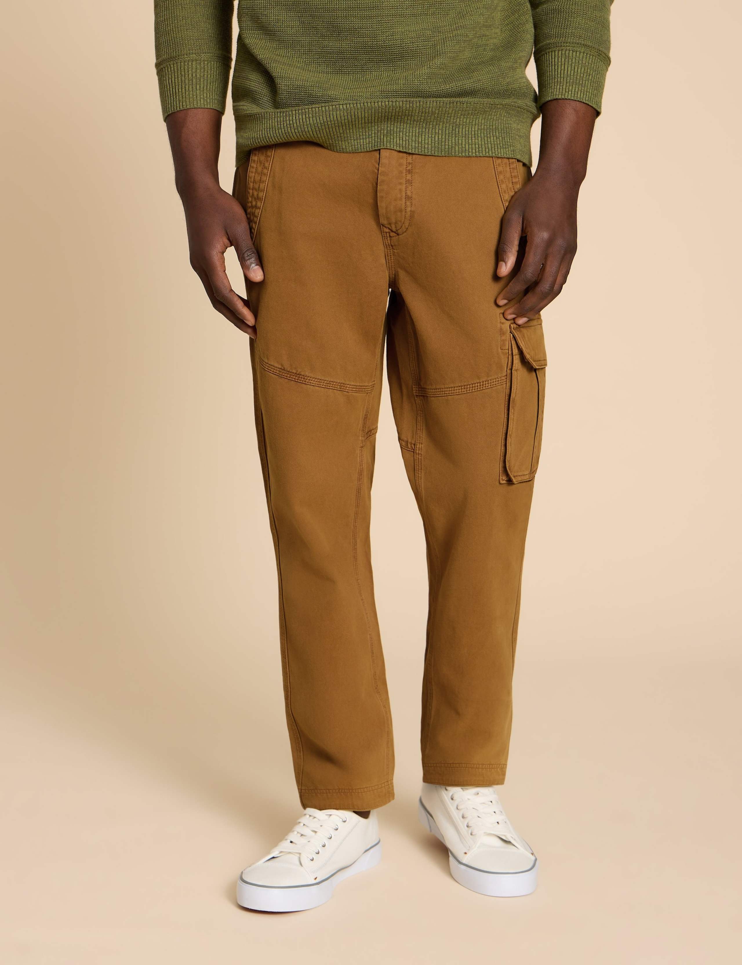 Regular Fit Pure Cotton Cargo Trousers