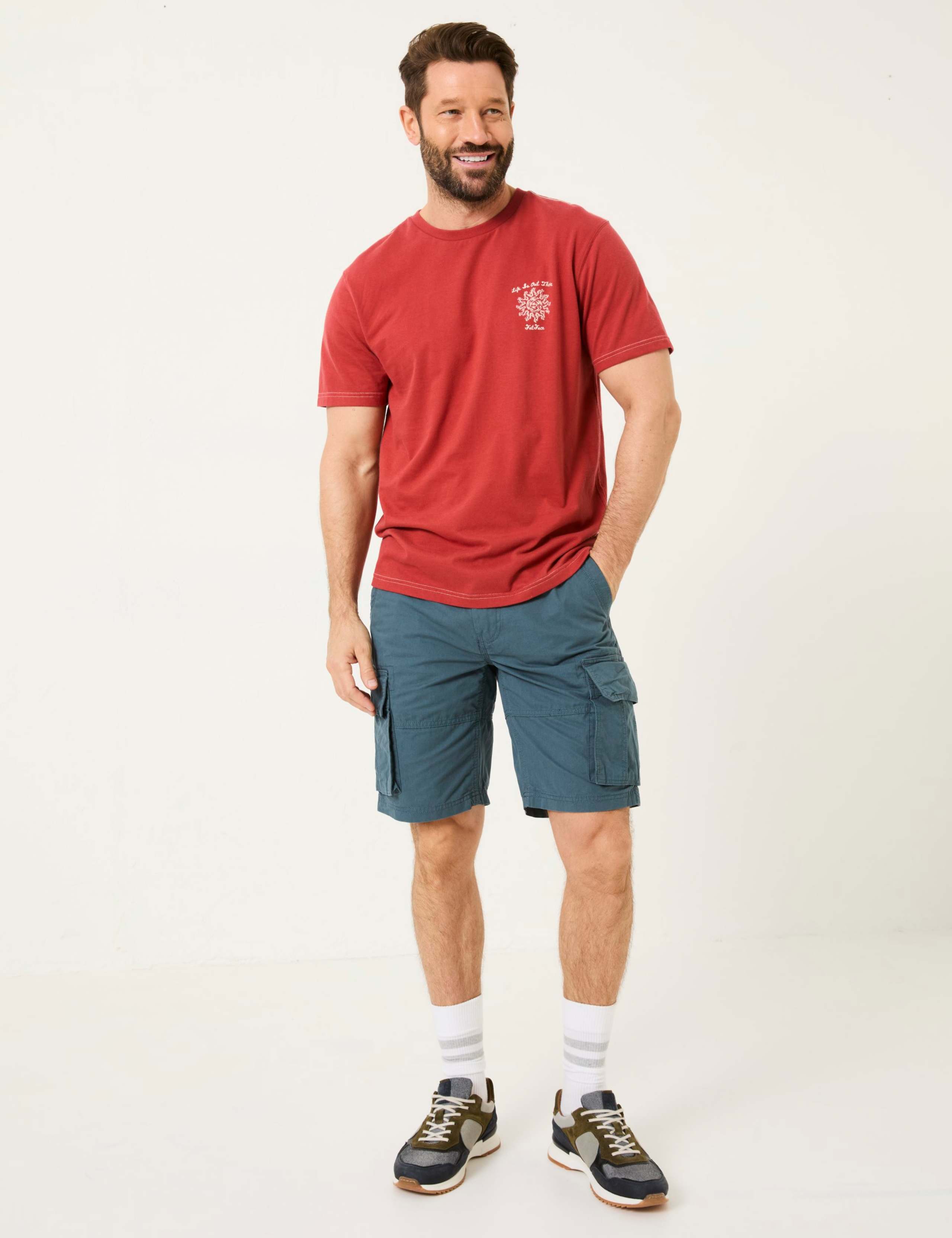 Regular Fit Pure Cotton Cargo Shorts