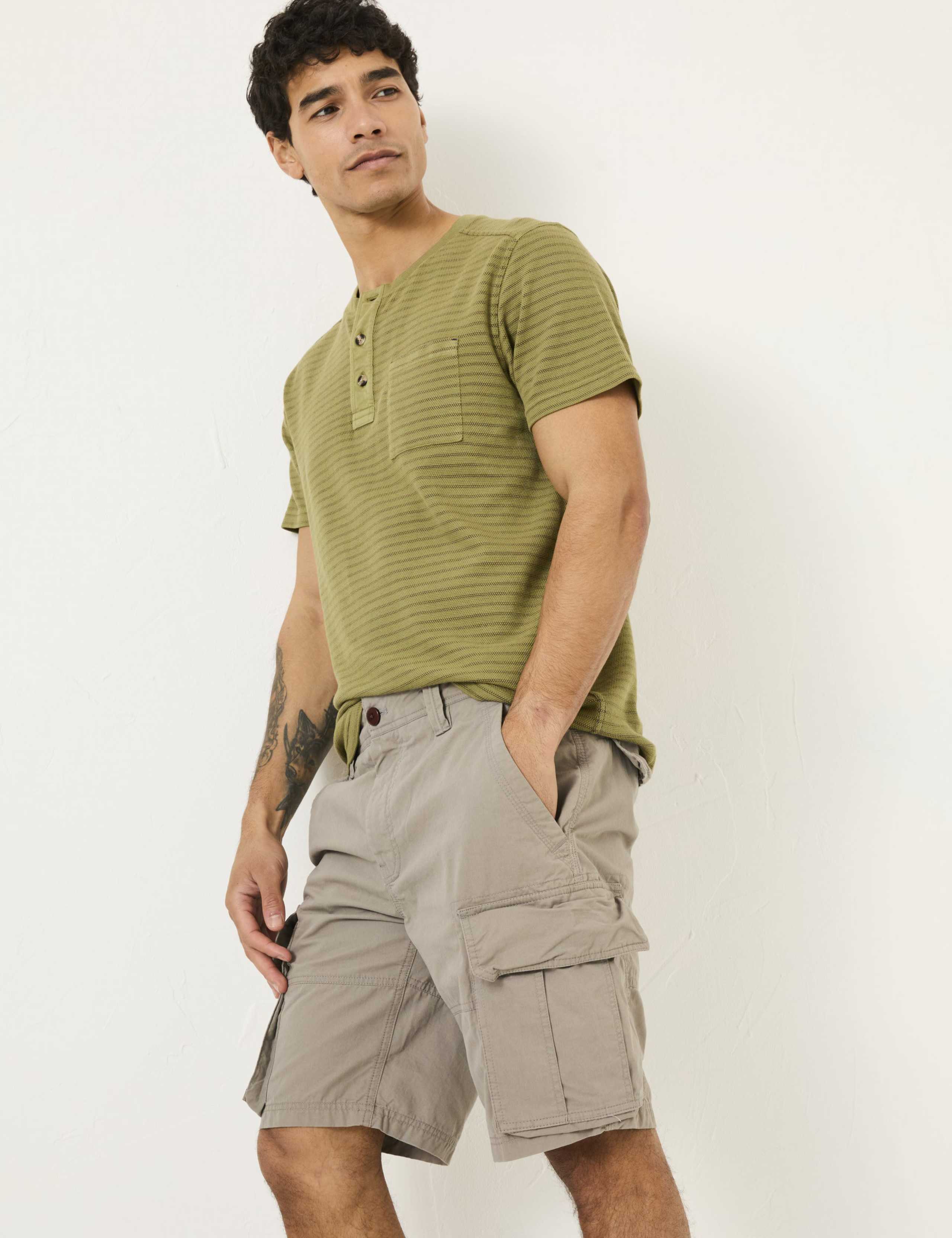 Regular Fit Pure Cotton Cargo Shorts