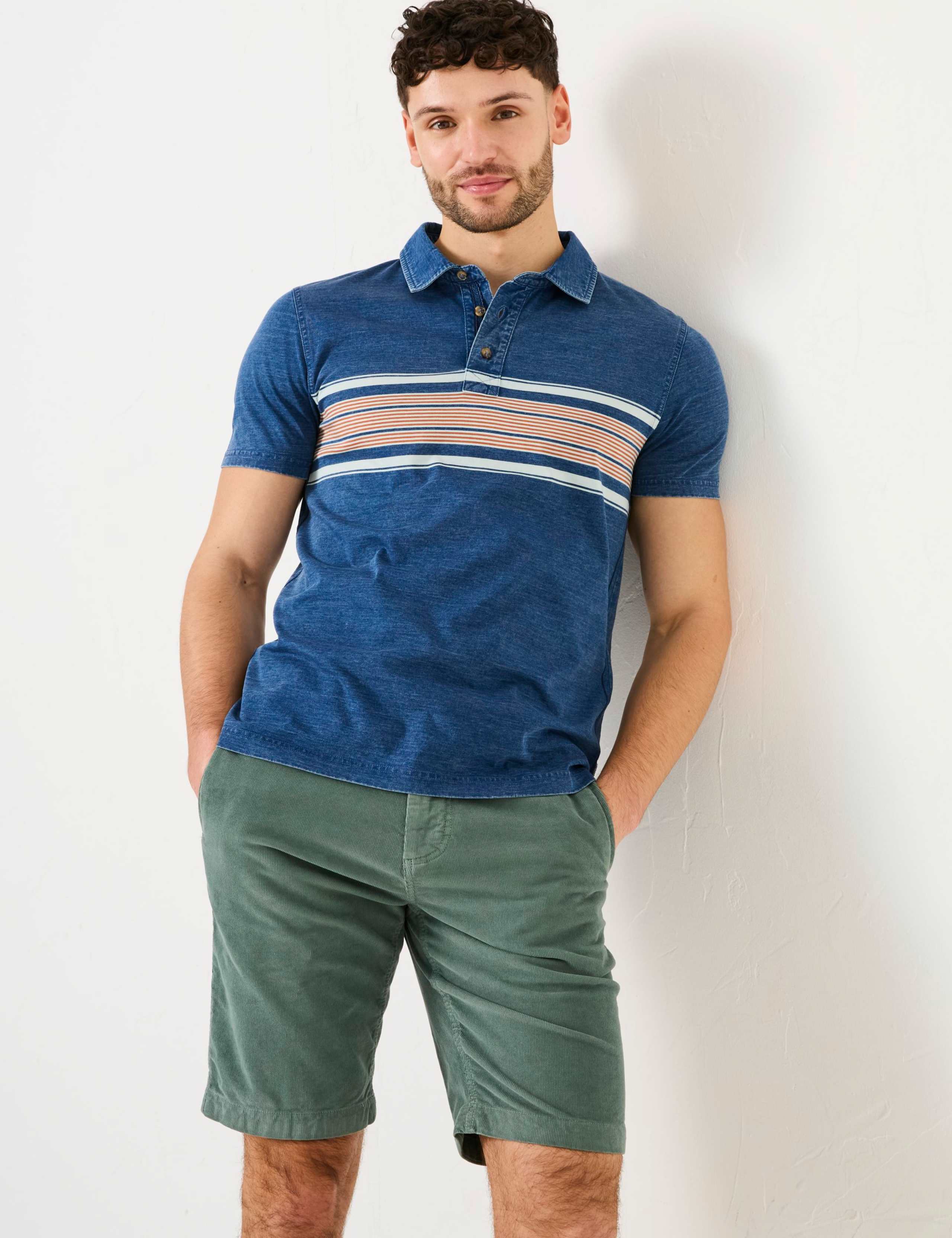 Pure Cotton Striped Polo Shirt
