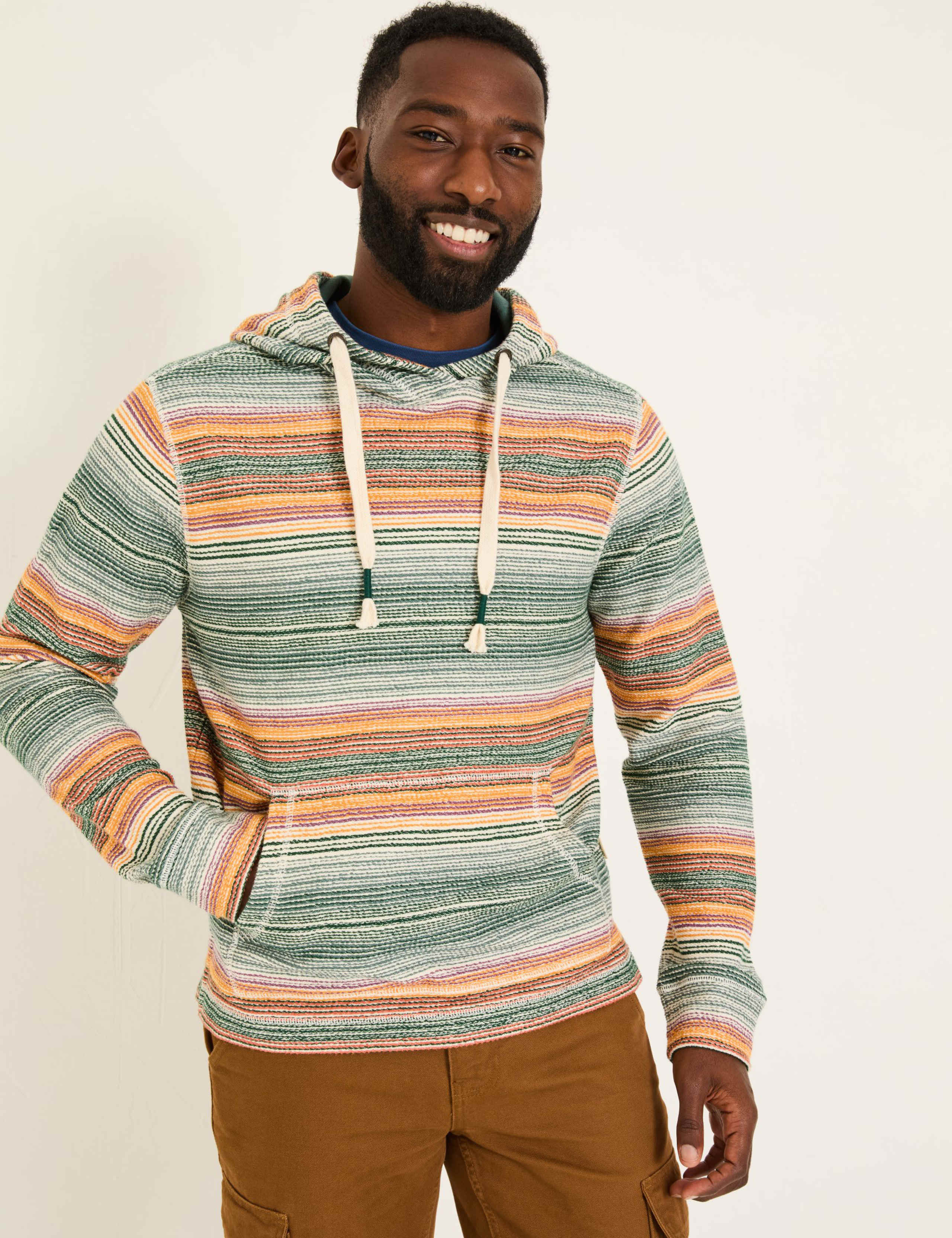 Pure Cotton Striped Hoodie