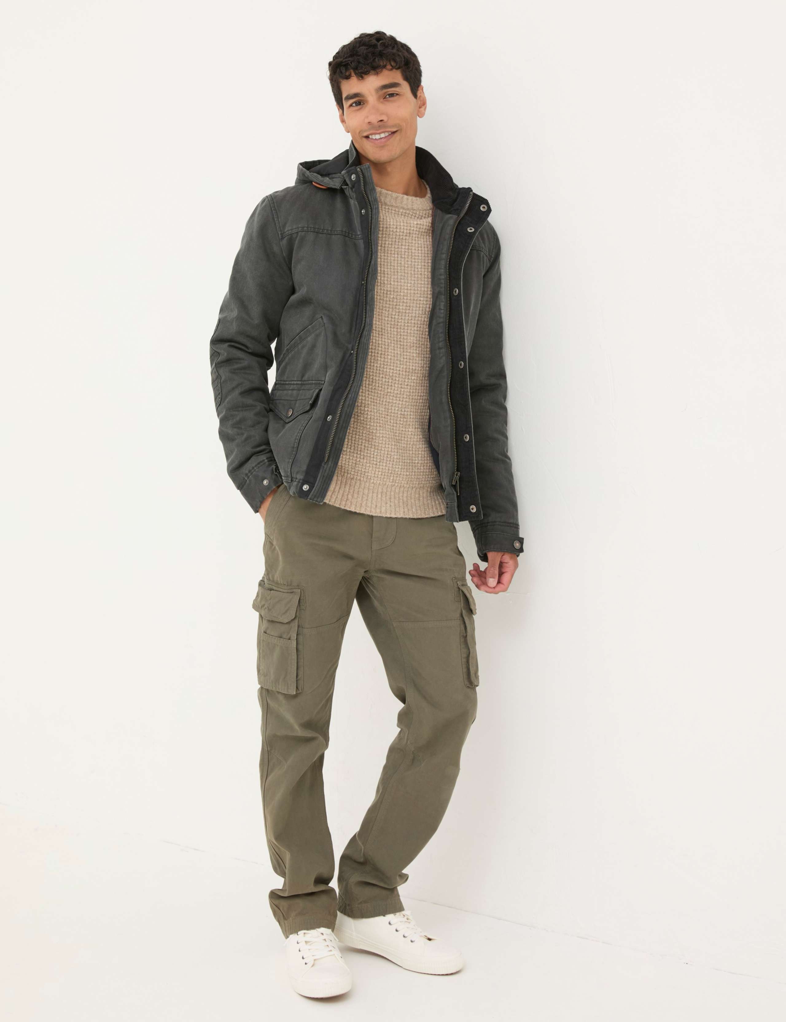 Cotton Rich Padded Hooded Utility Jacket