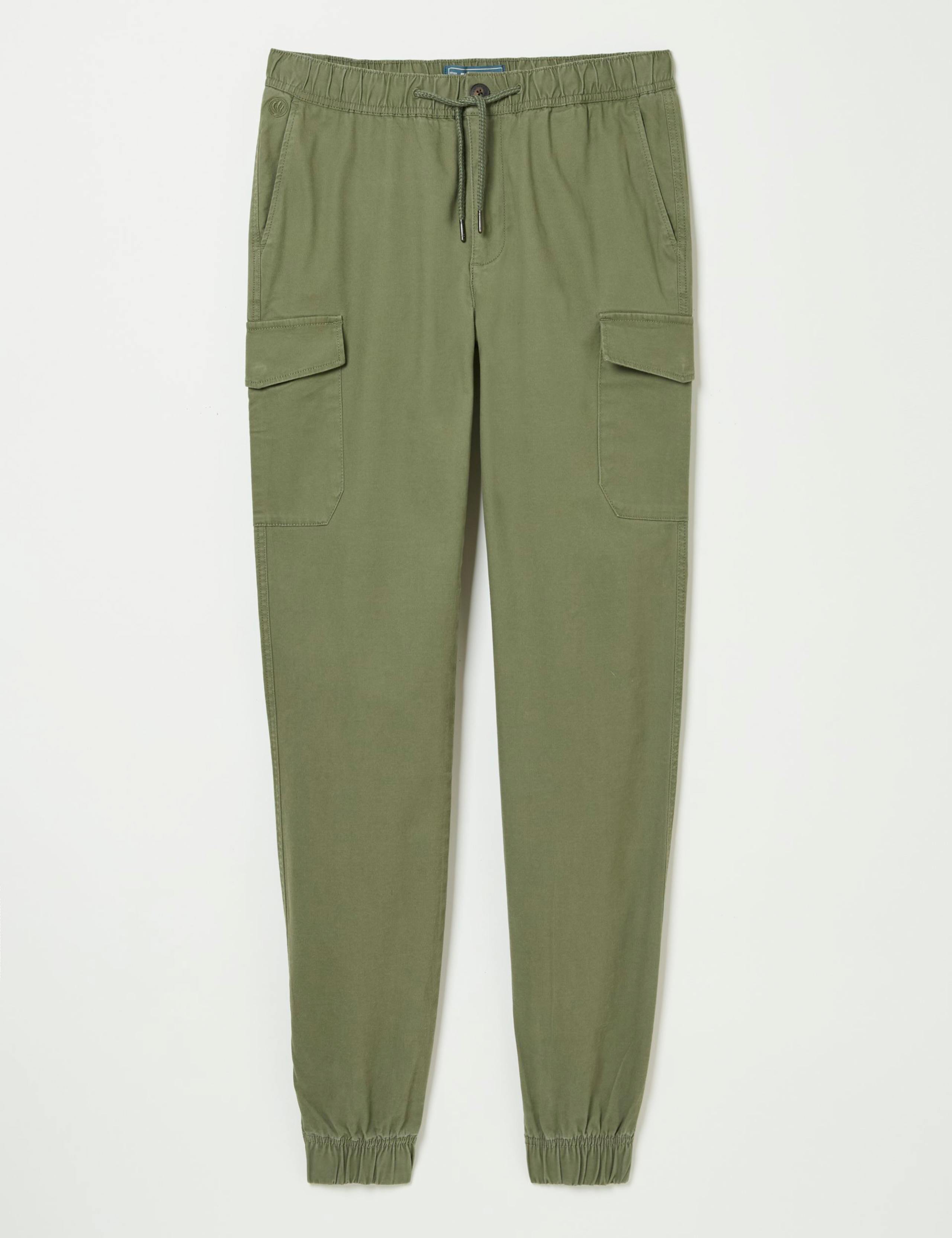 Tapered Fit Pure Cotton Cuffed Cargo Trousers