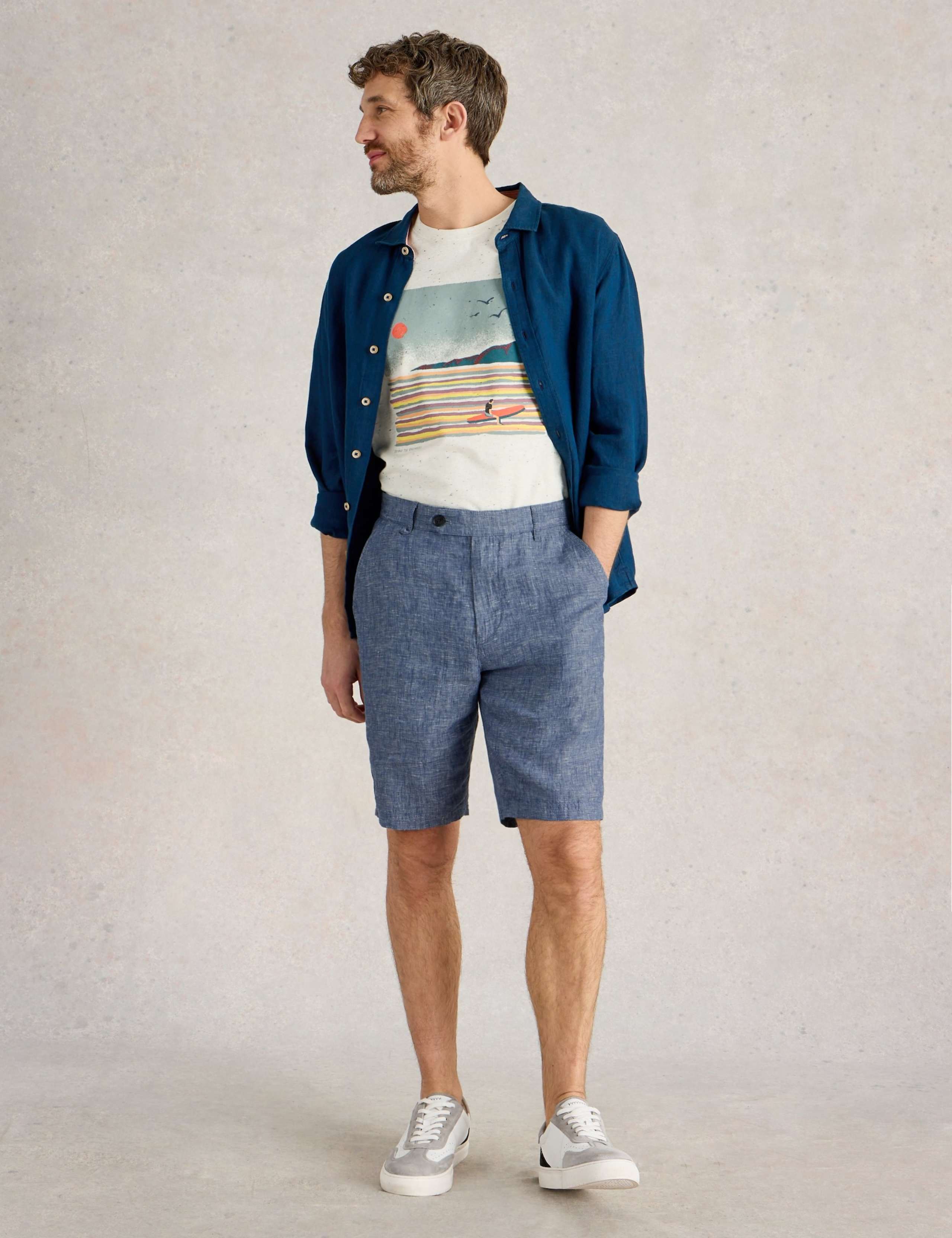 Regular Fit Pure Linen Chino Shorts