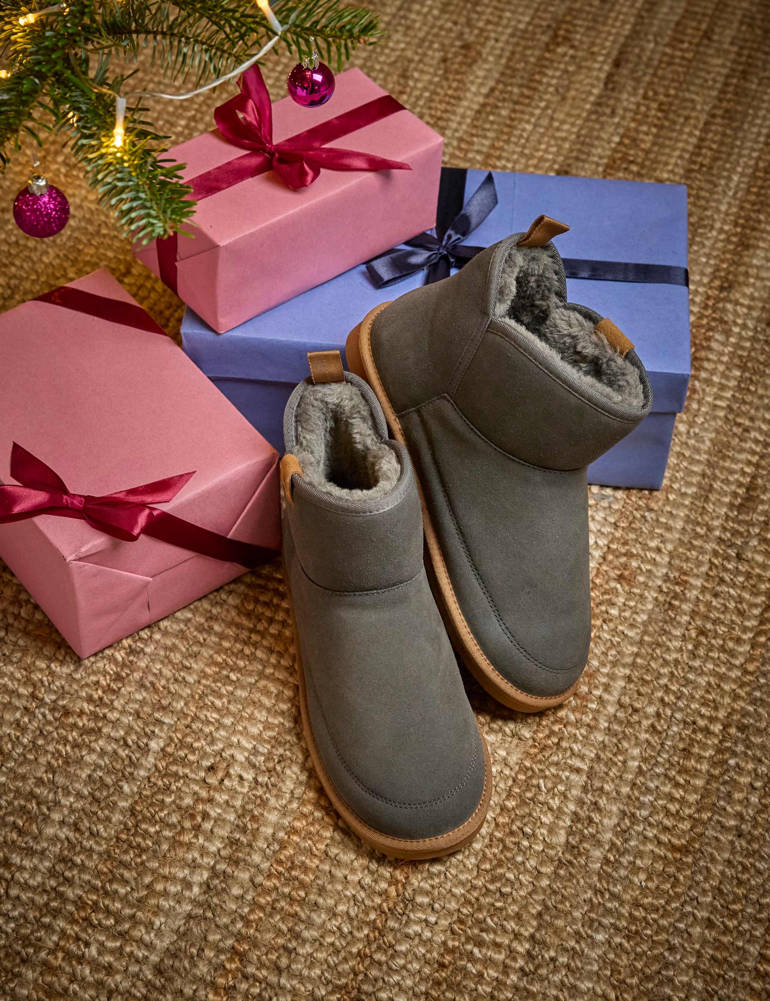 Suede Slipper Boots