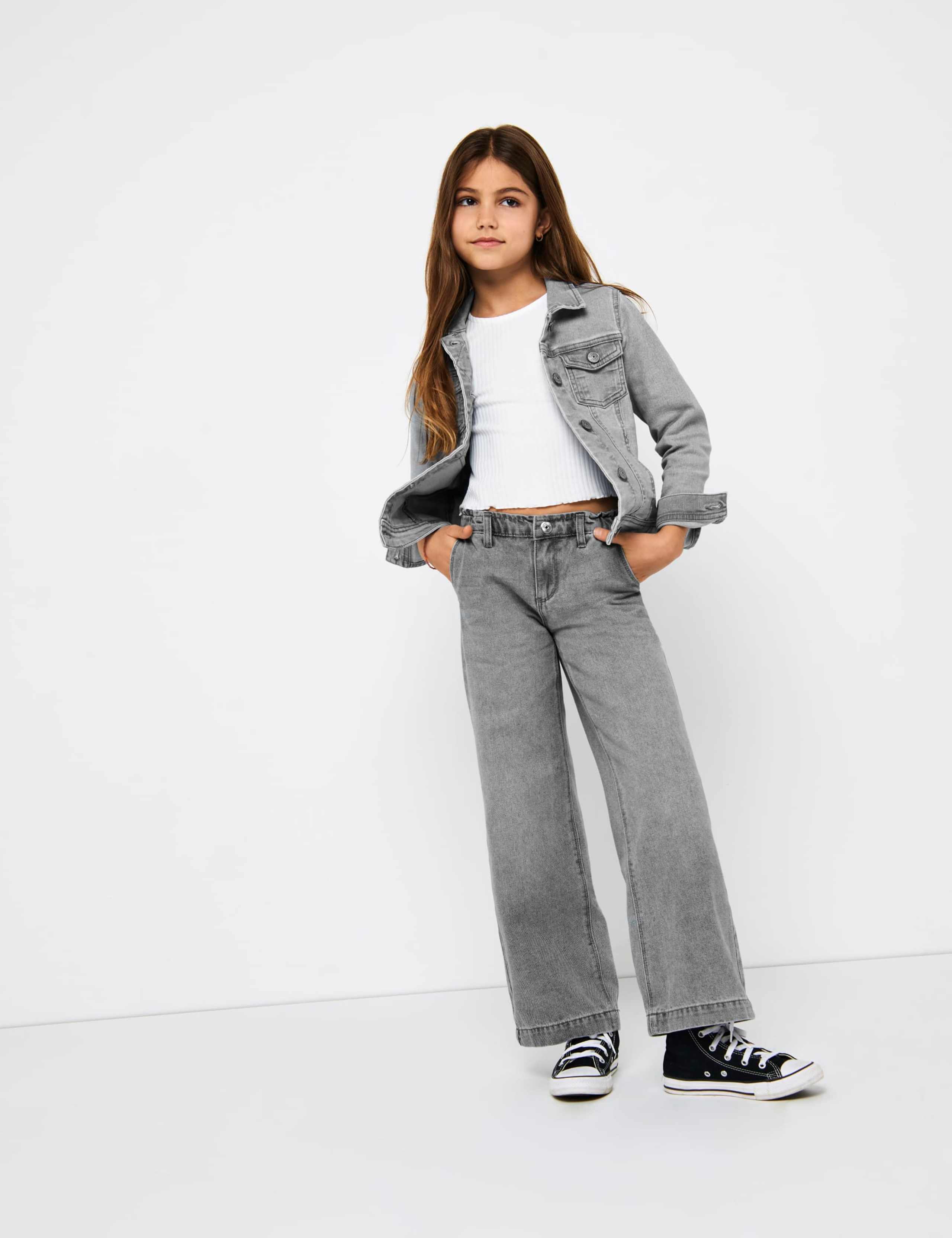 Pure Cotton Wide Leg Jeans (8-14 Yrs)