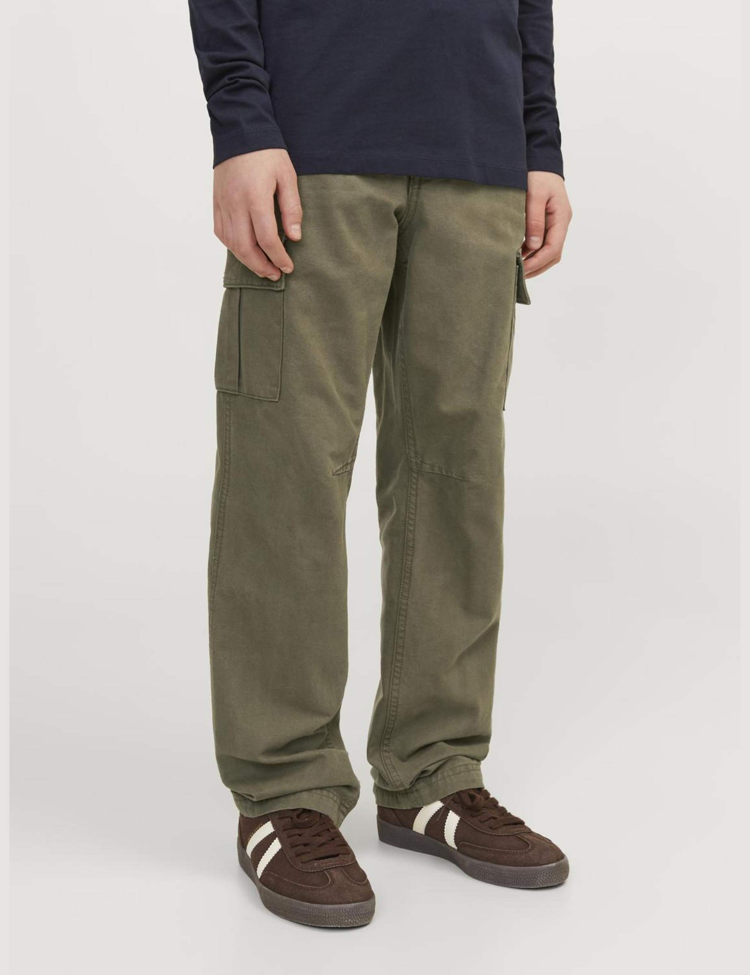 Pure Cotton Cargo Trousers (8-16 Yrs)