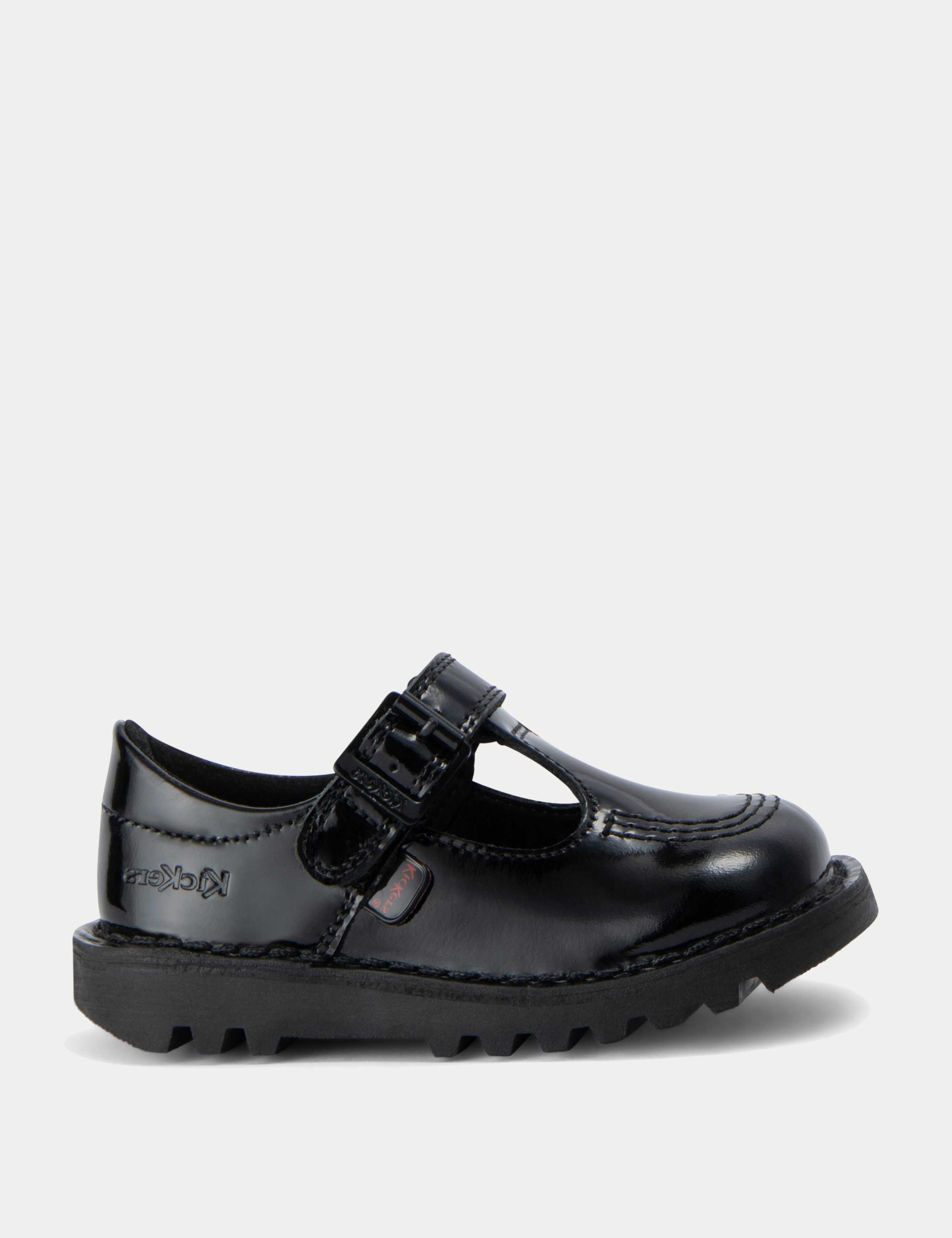 Kids' Patent Riptape T-Bar School Shoes (7 Small - 12 Small)