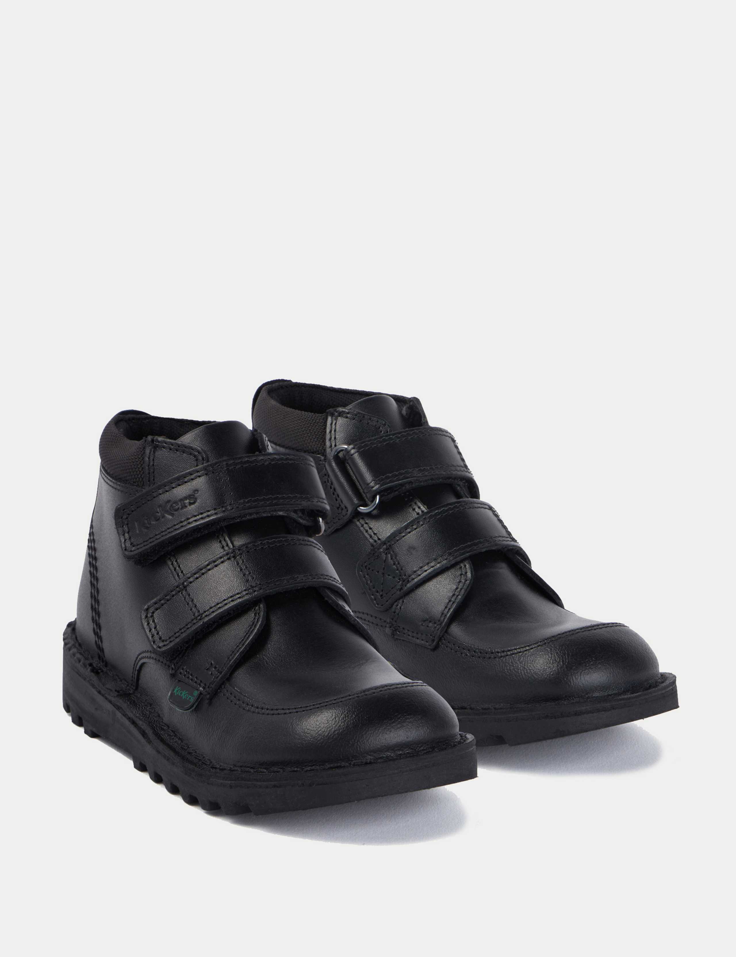 Kids' Leather High Top School Shoes (12.5 Small - 2.5 Large)
