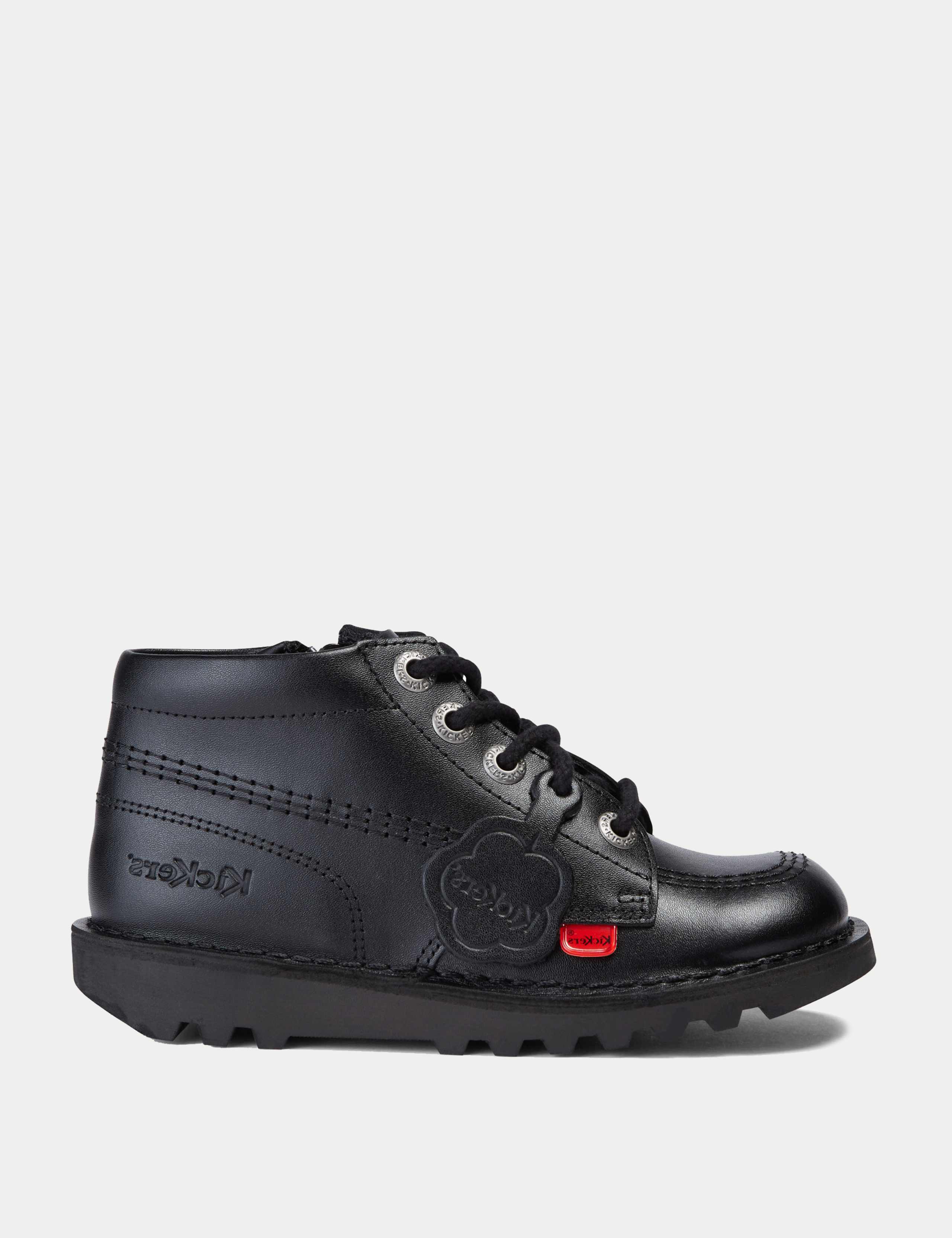 Kids' Leather Zip School Ankle Boots (12½ Small - 2½ Large)