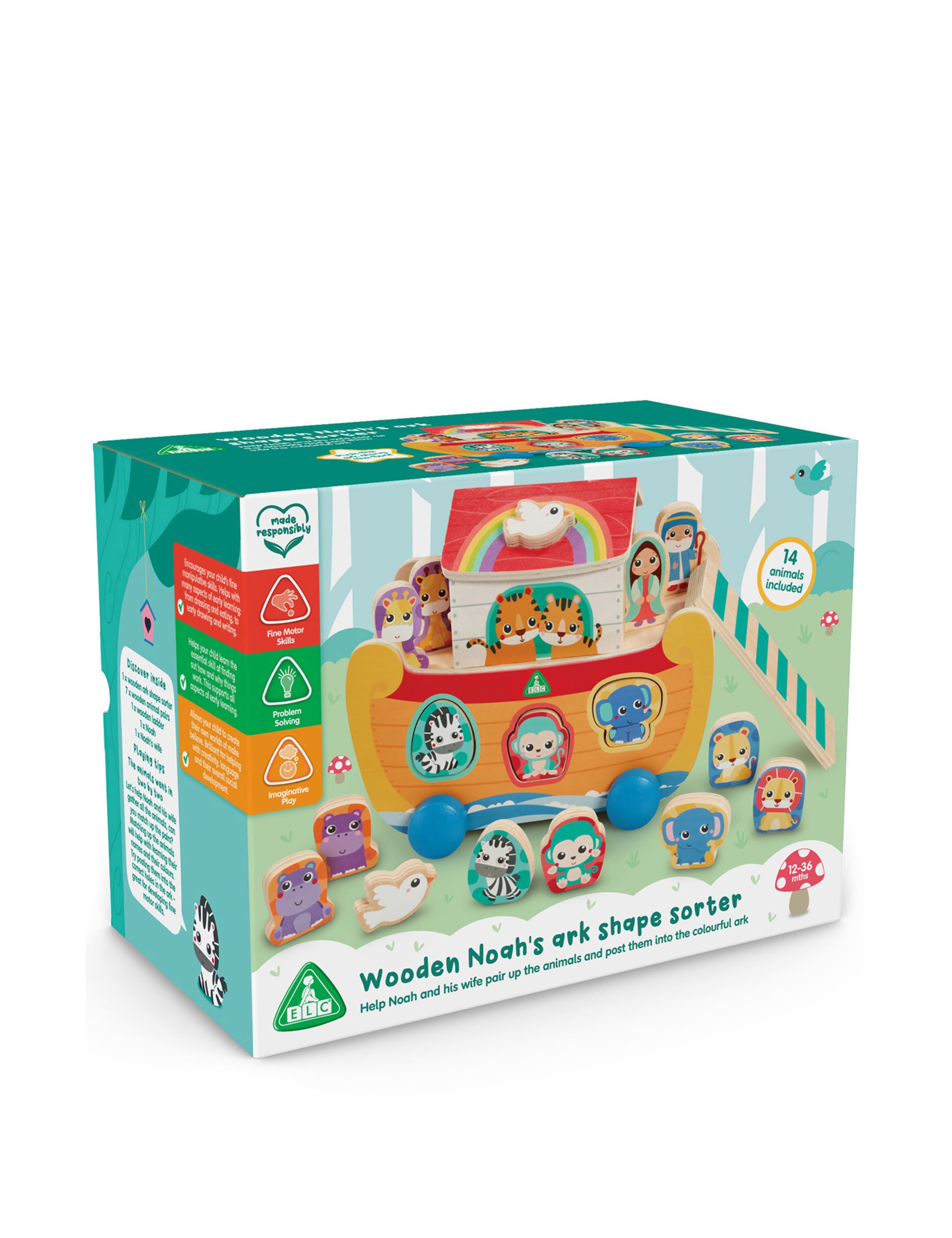 Wooden Noah's Ark Shape Sorter (1-3 Yrs)
