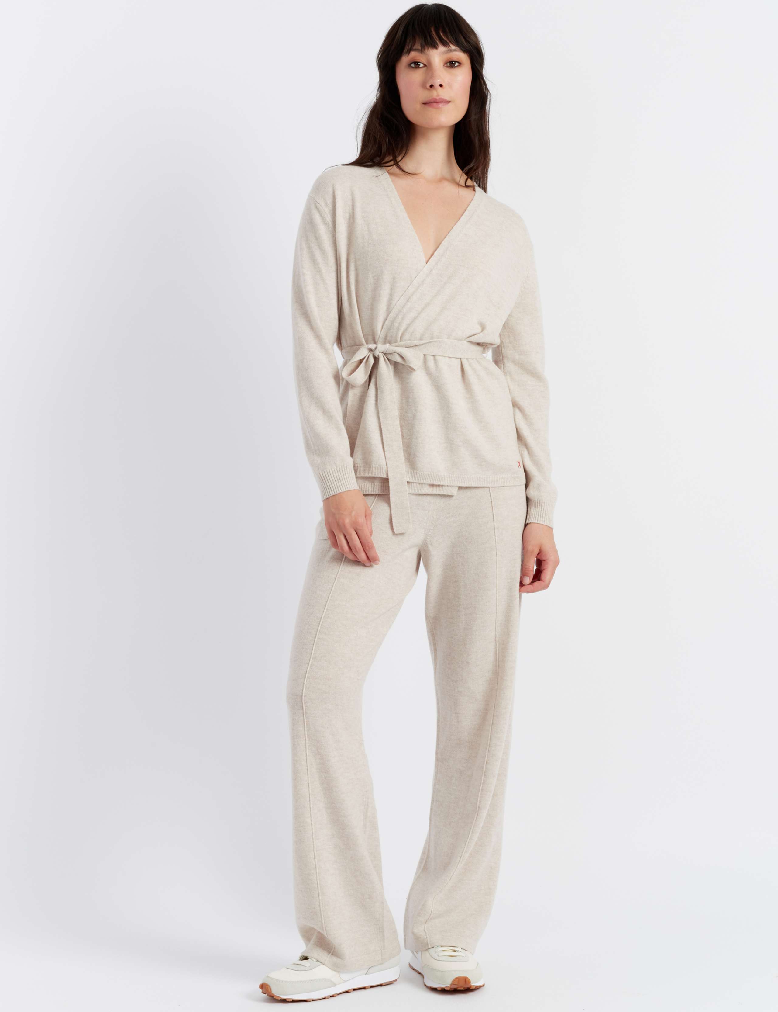 Wool Rich Wrap Cardigan with Cashmere