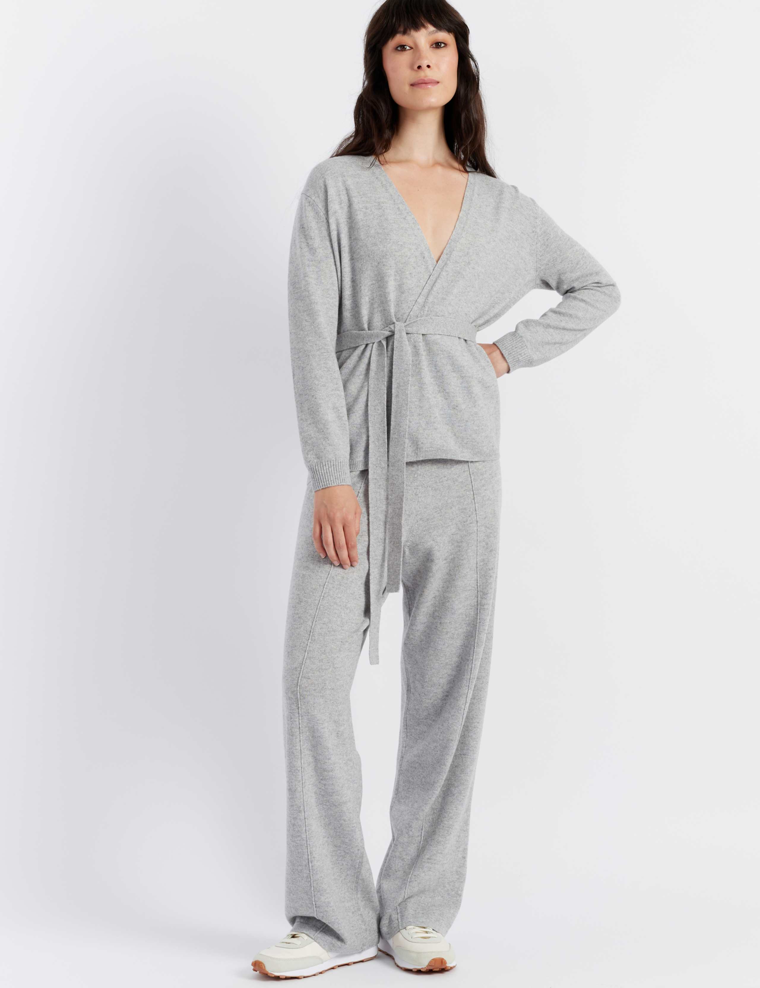 Wool Rich Wrap Cardigan with Cashmere
