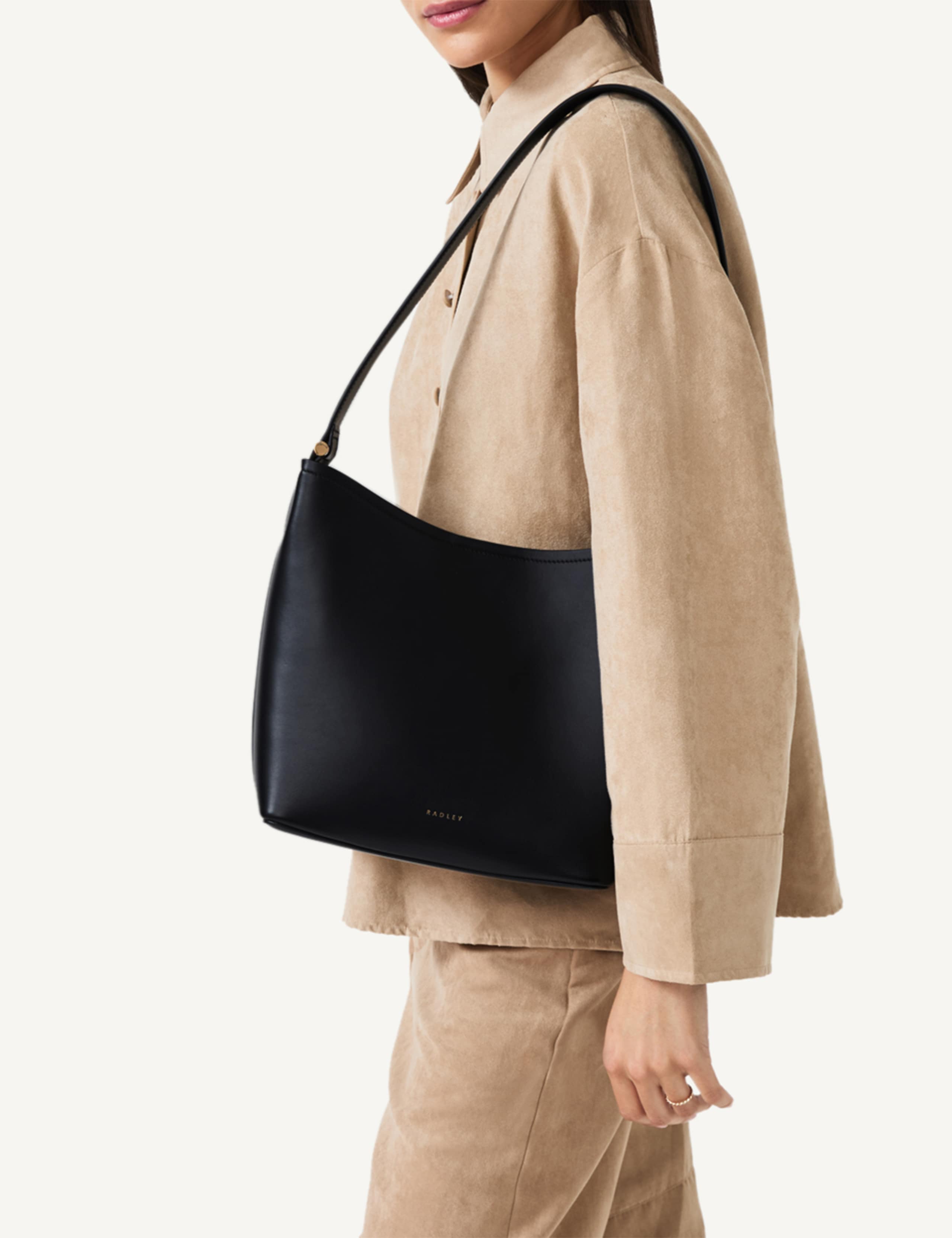 Leather Zip Around Shoulder Bag
