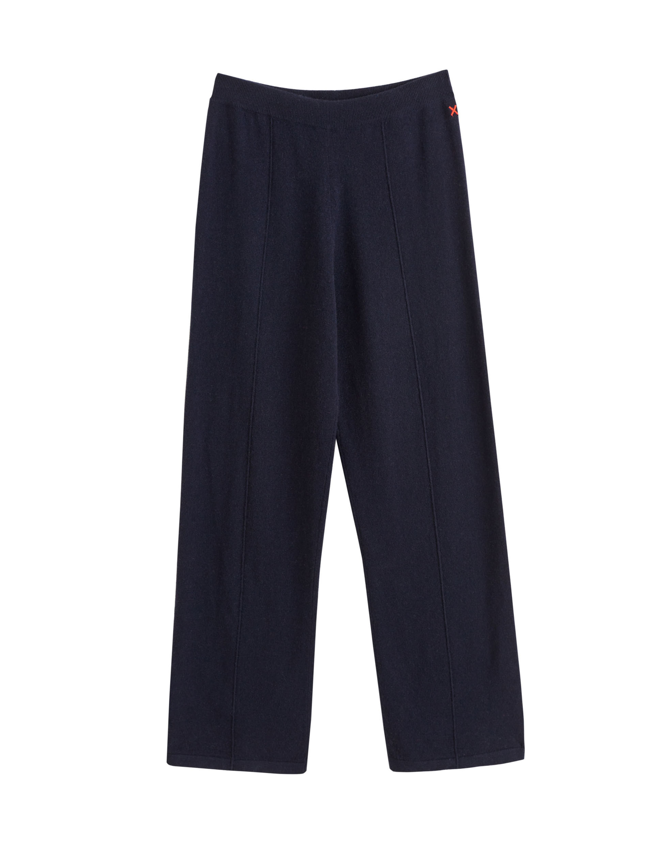 Wool Rich Wide Leg Relaxed Joggers with Cashmere