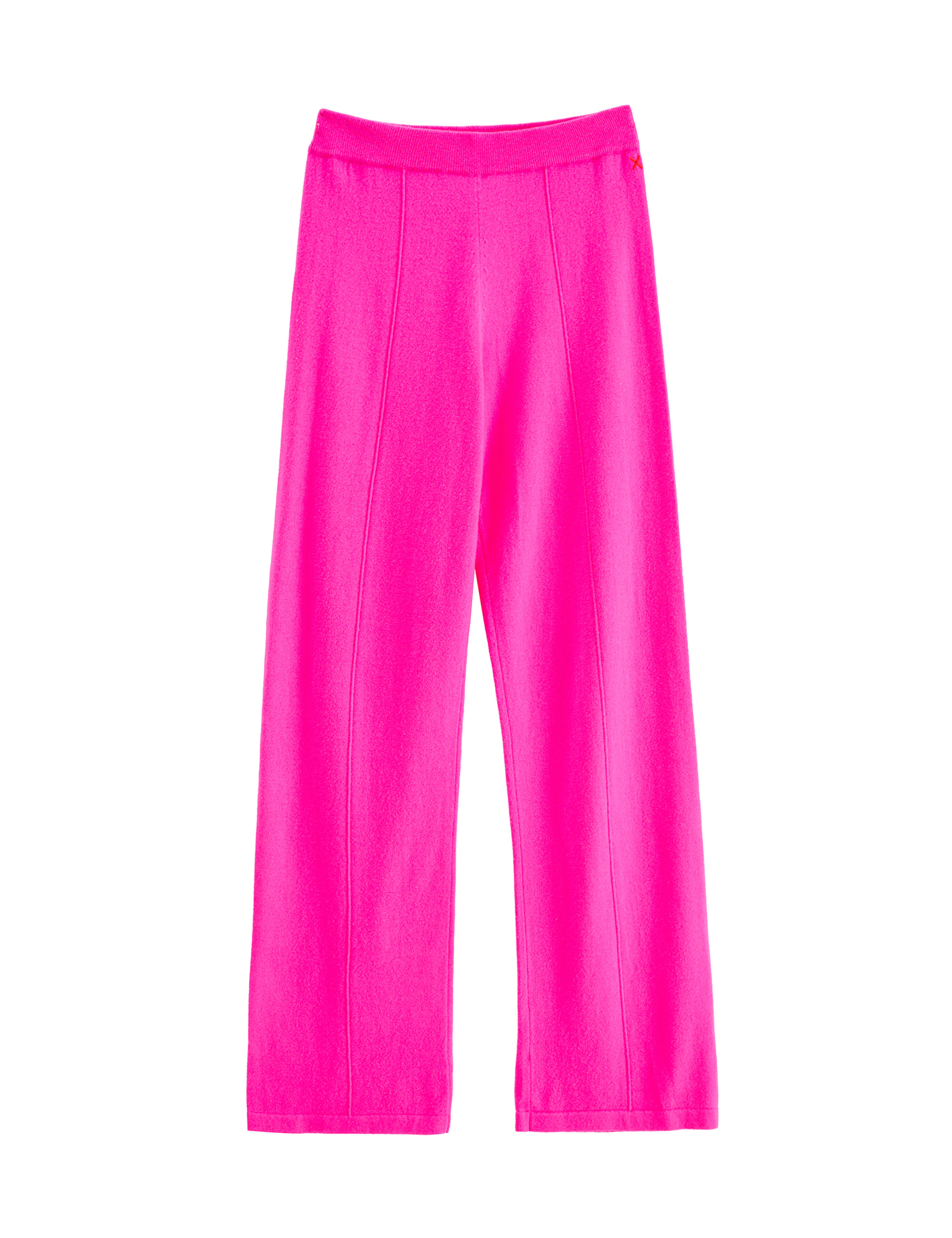 Wool Rich Wide Leg Relaxed Joggers with Cashmere