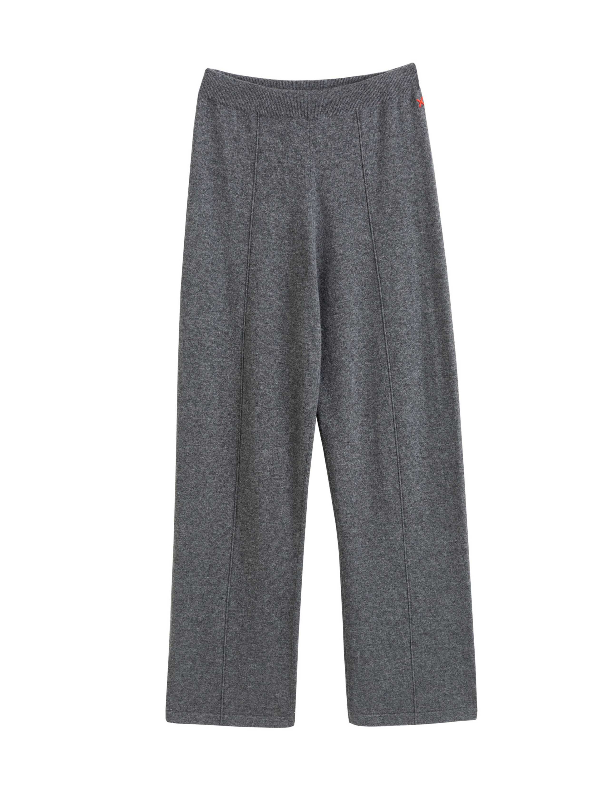 Wool Rich Wide Leg Relaxed Joggers with Cashmere