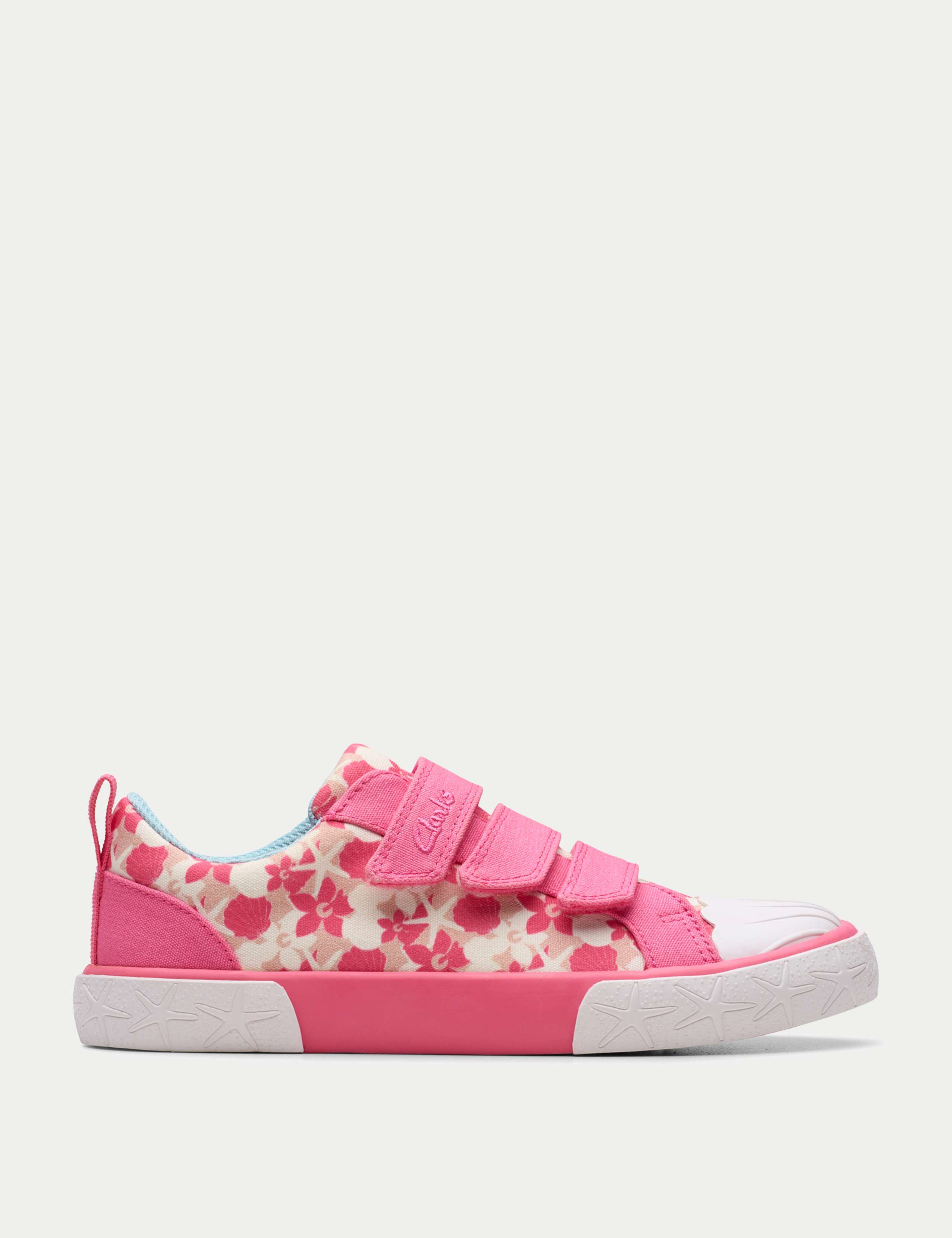 Kids' Foxingshell Floral Riptape Plimsolls (8 Small - 12.5 Small)