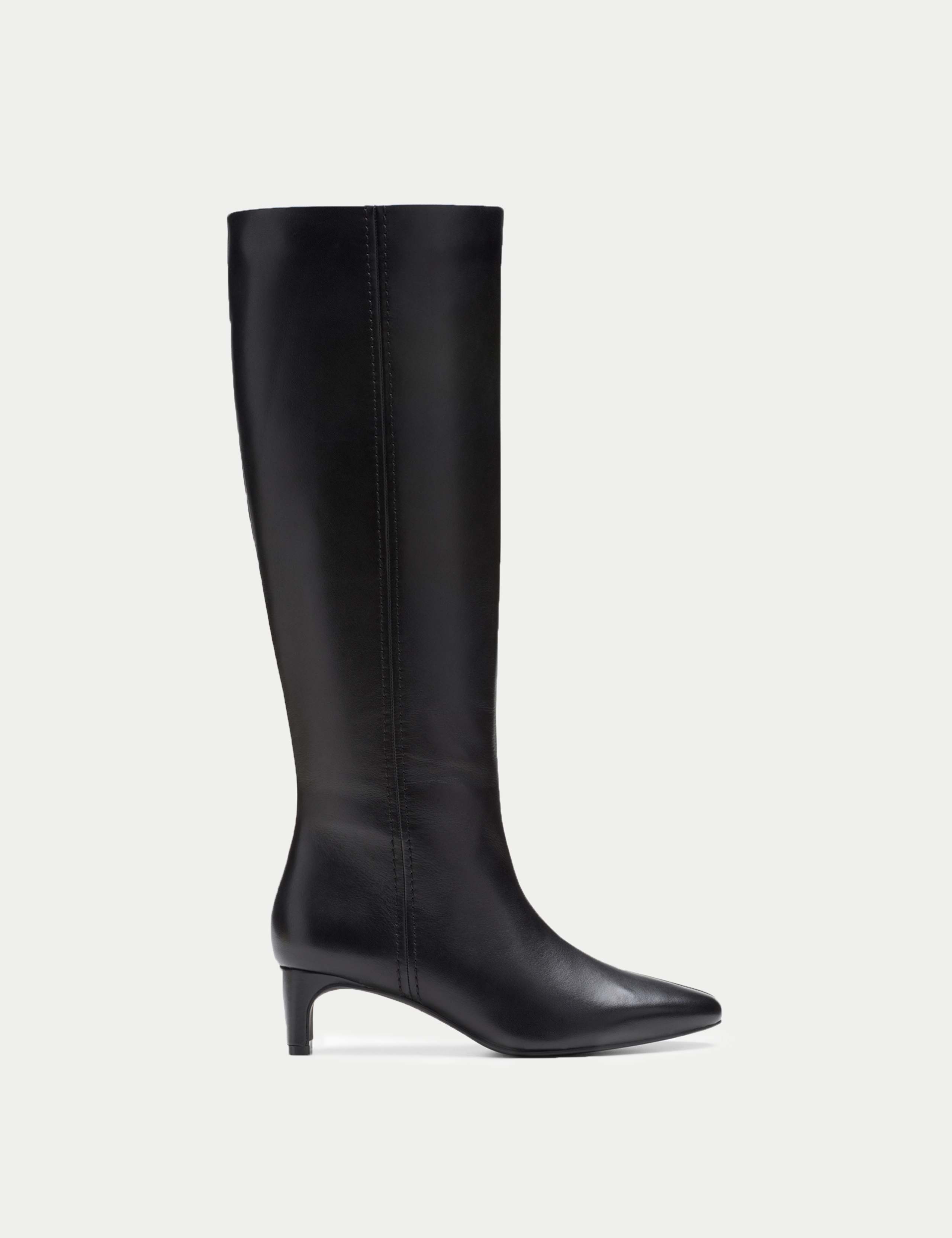 Leather Stiletto Heel Knee High Boots
