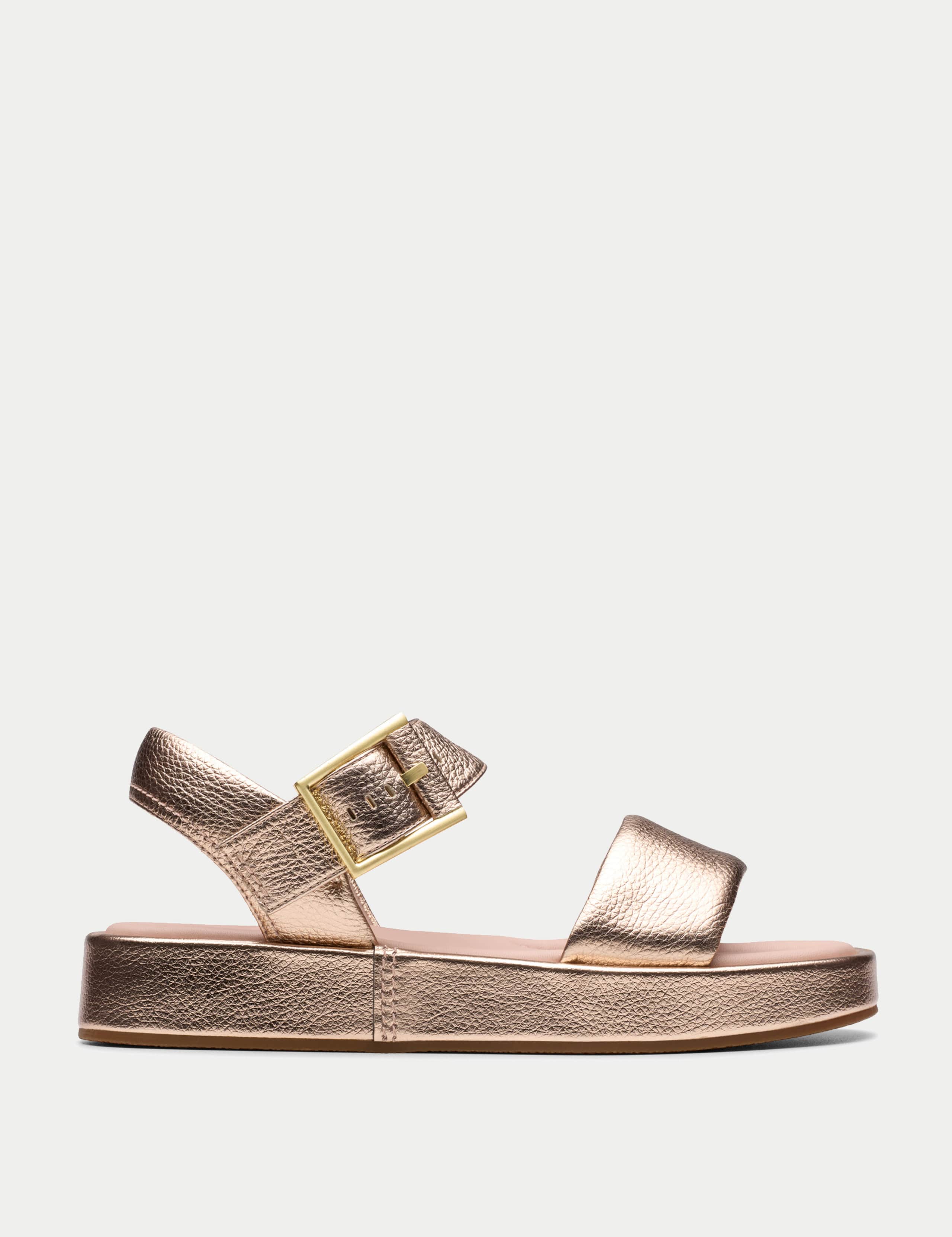 Leather Ankle Strap Flat Sandals