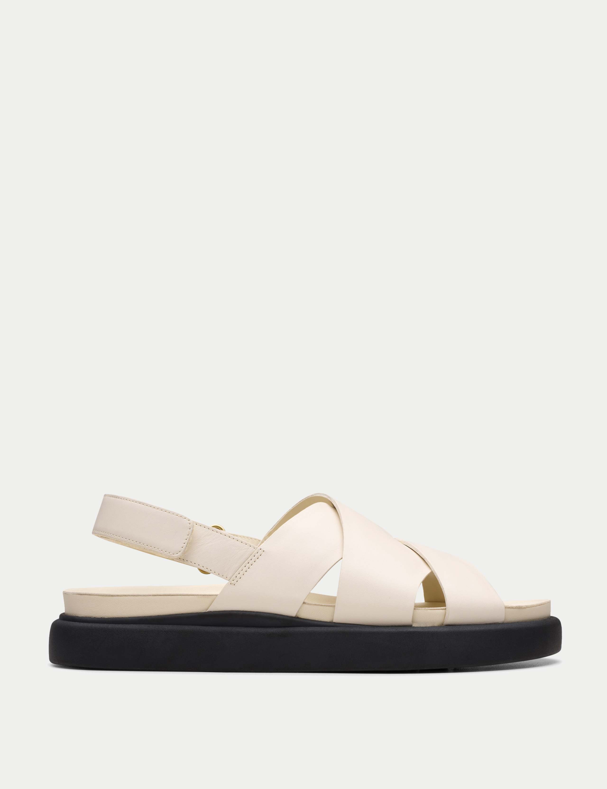Leather Slingback Flat Sandals