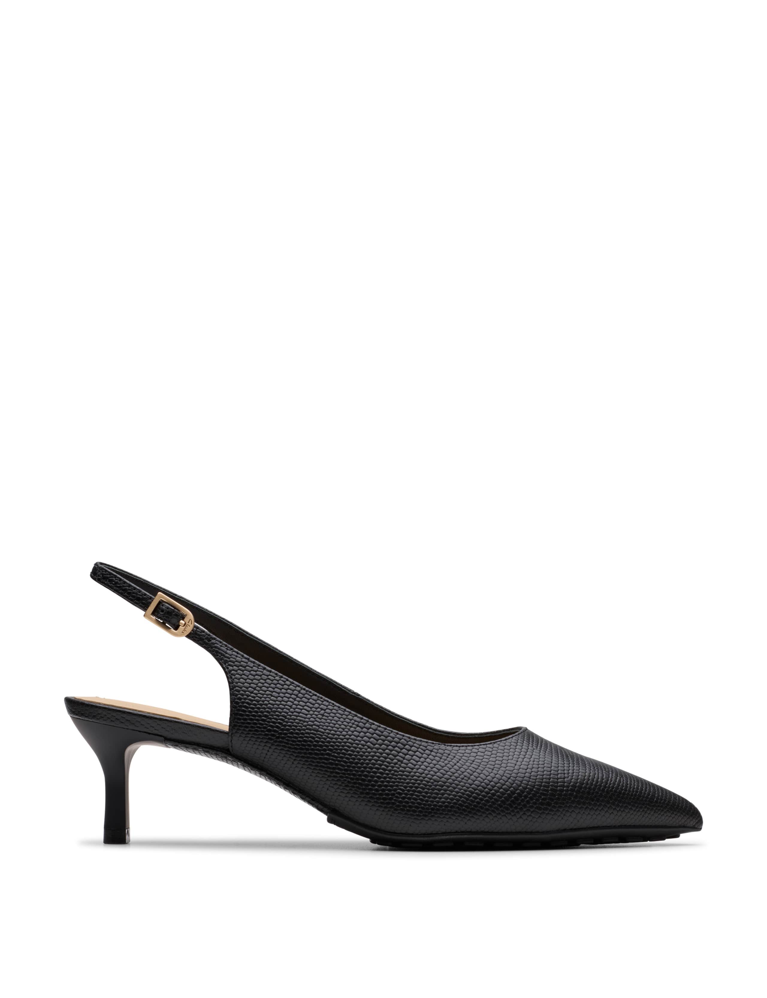 Leather Stiletto Heel Pointed Slingback Shoes