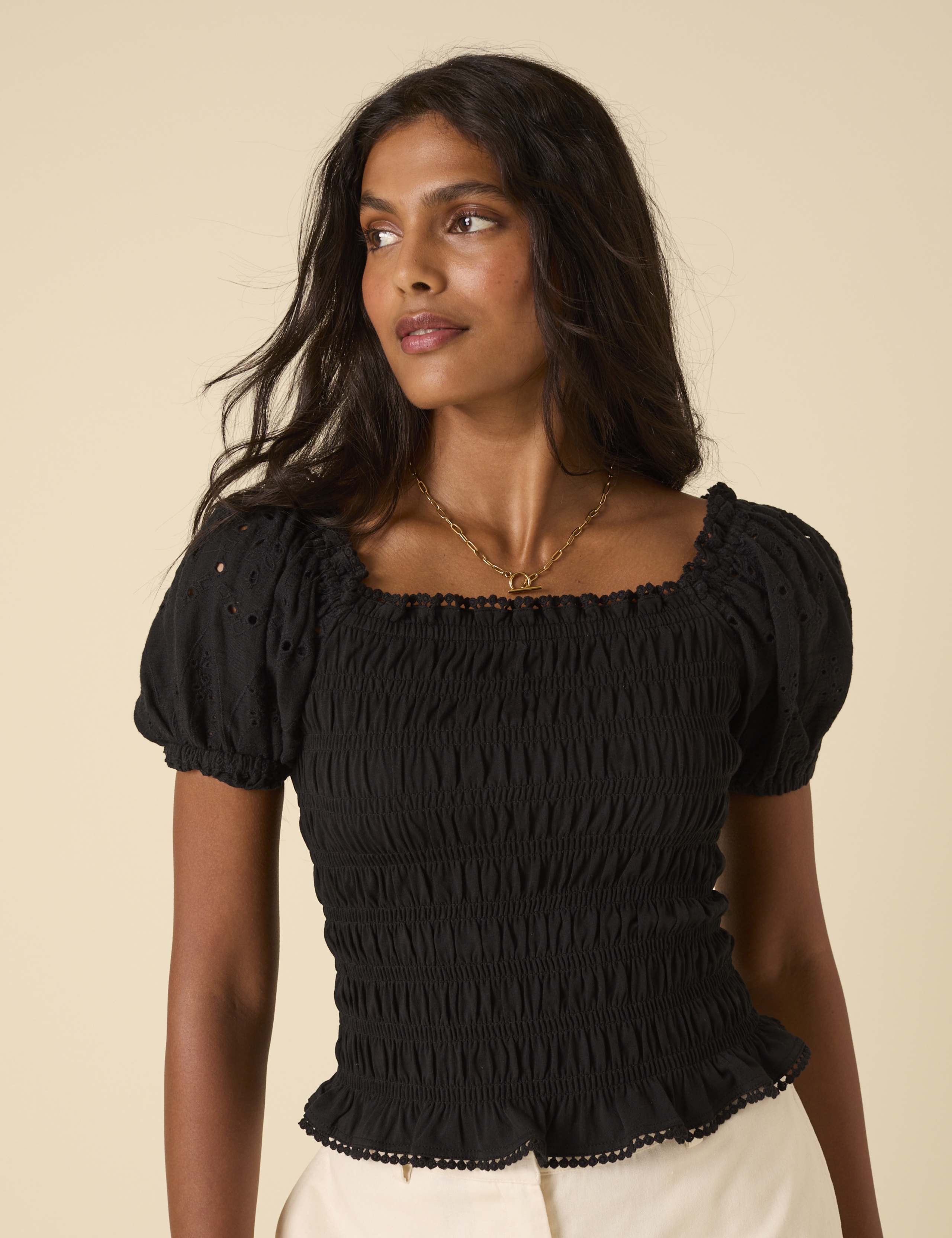 Pure Cotton Puff Sleeve Top