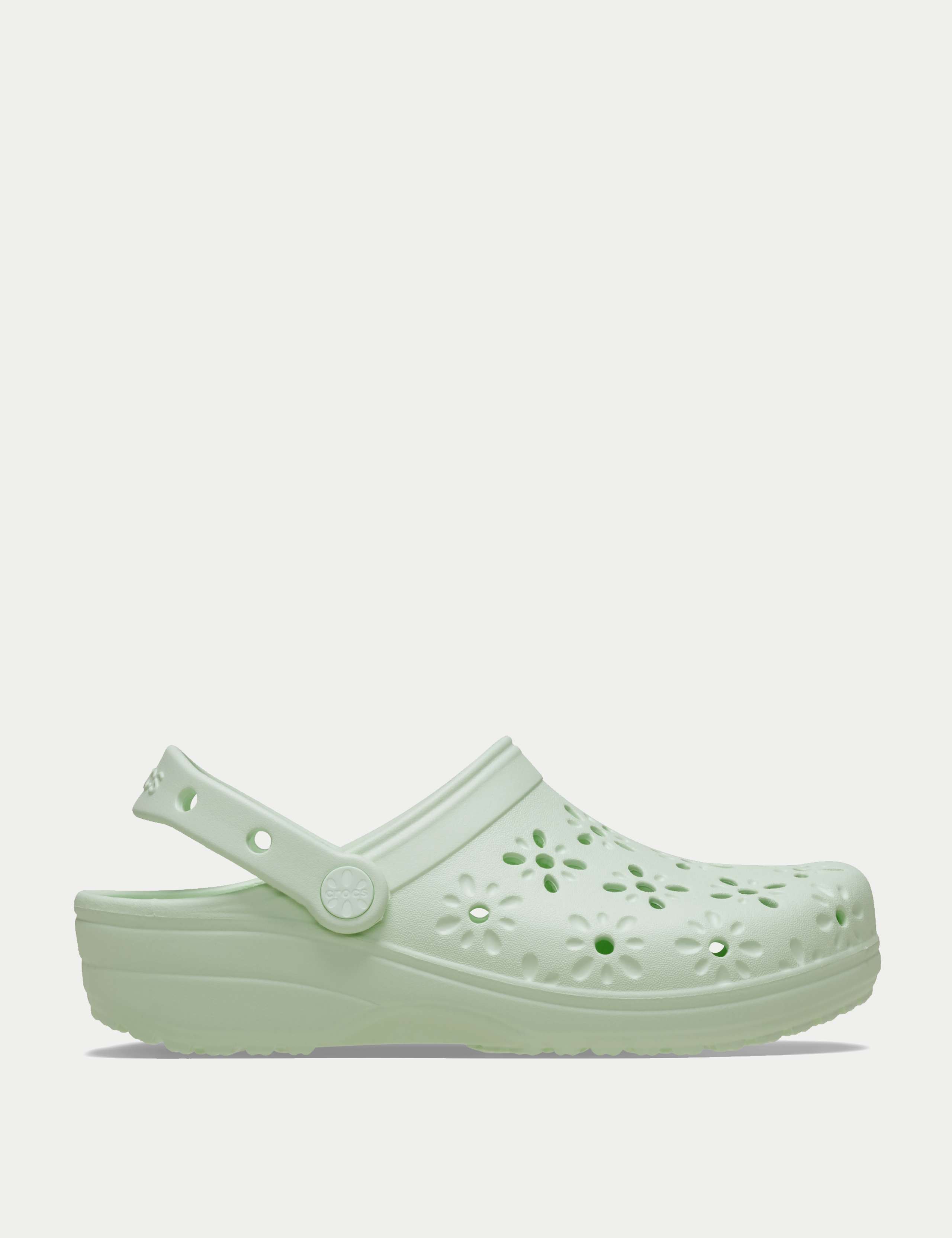 Floral Ankle Strap Footbed Clogs