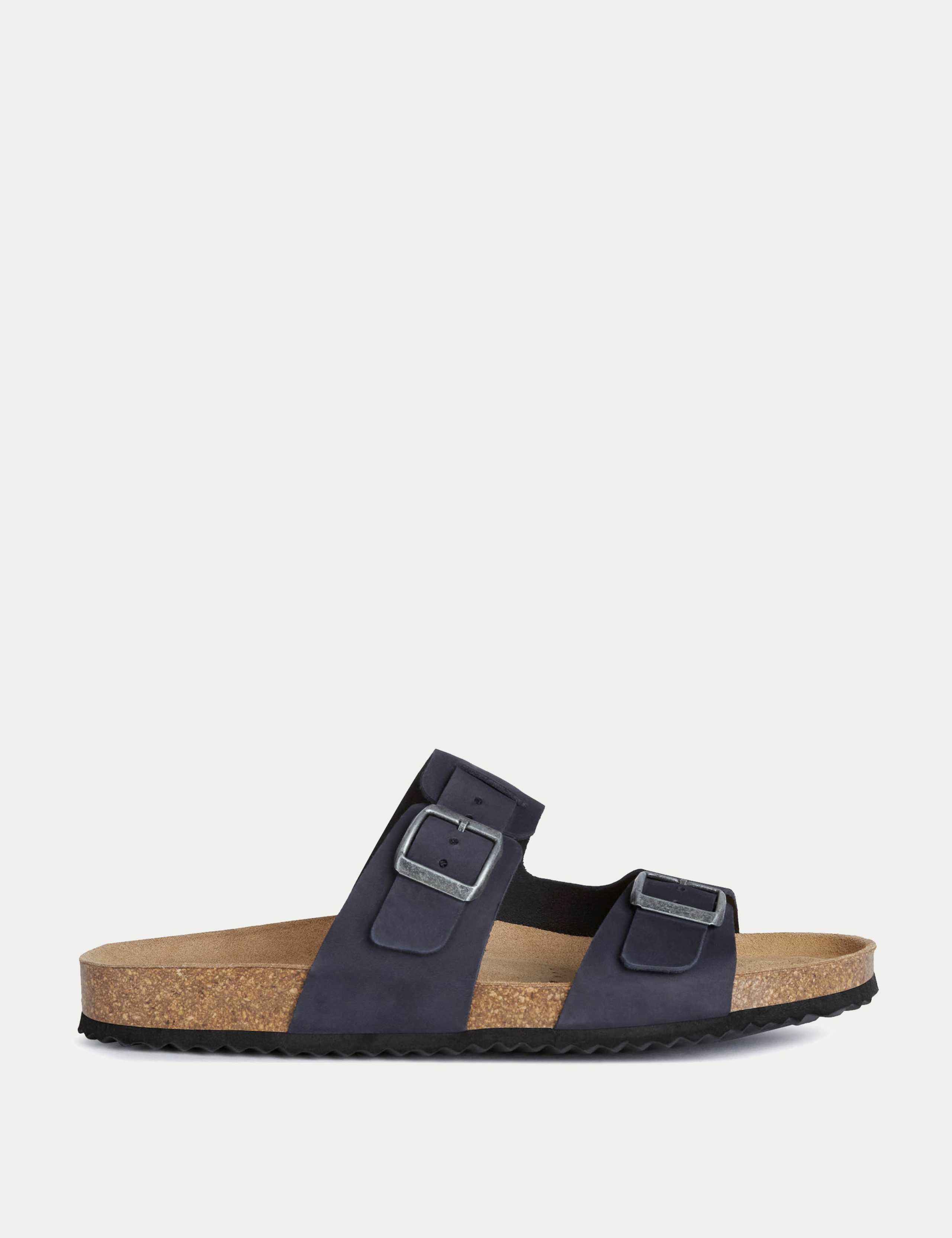 Wide Fit Leather Sliders