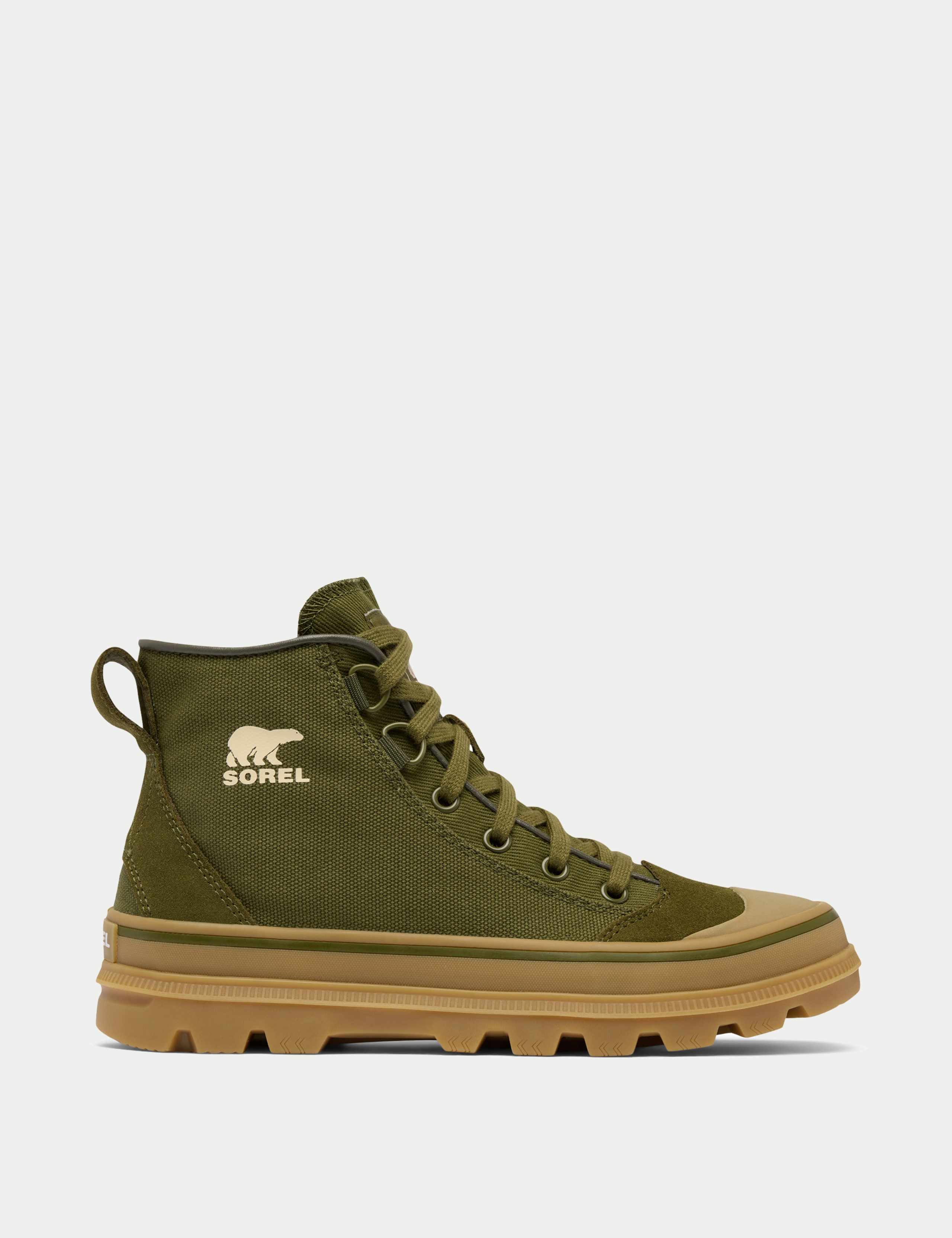 Canvas Suede Panel Mid Top Trainers