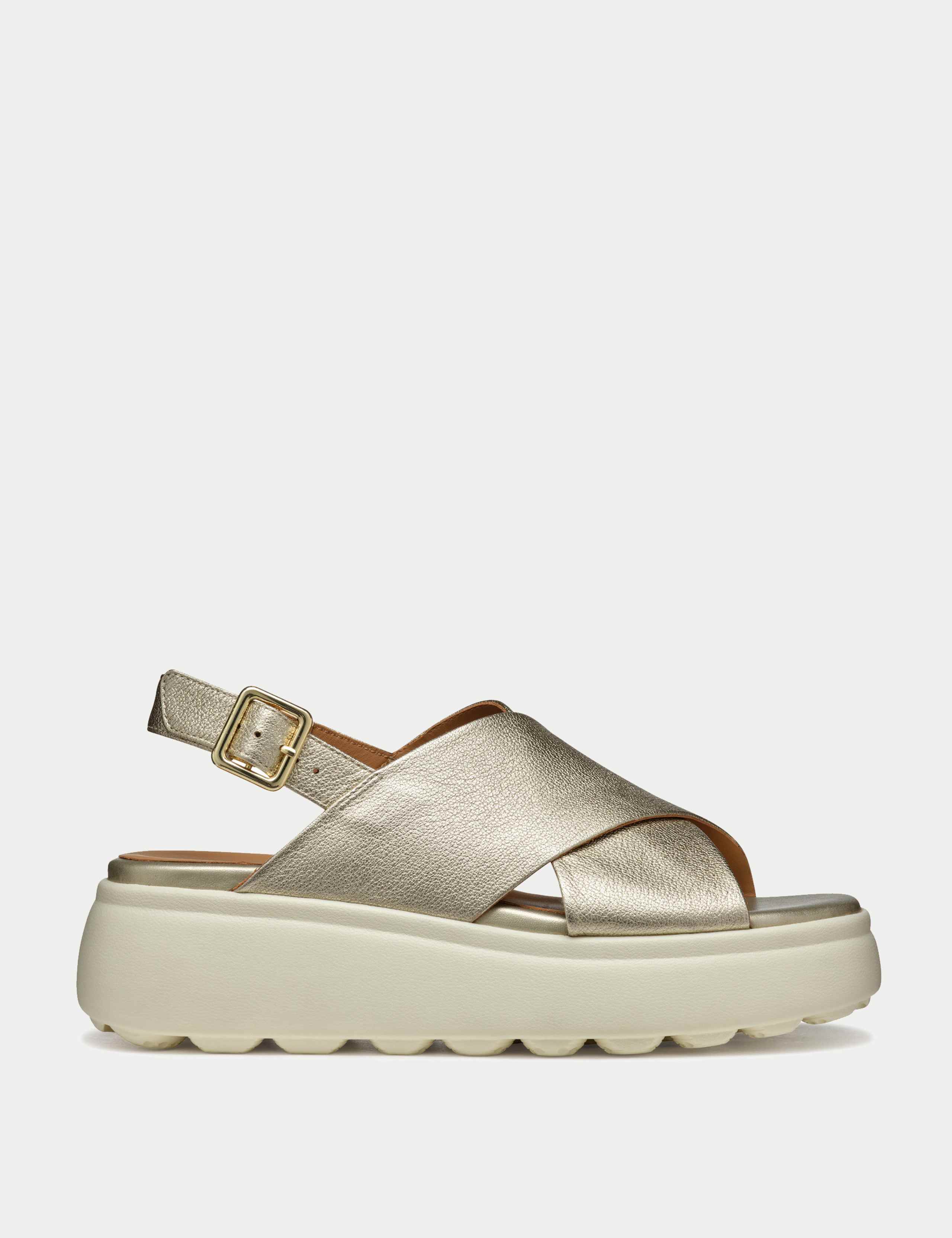 Leather Ankle Strap Flatform Sandals