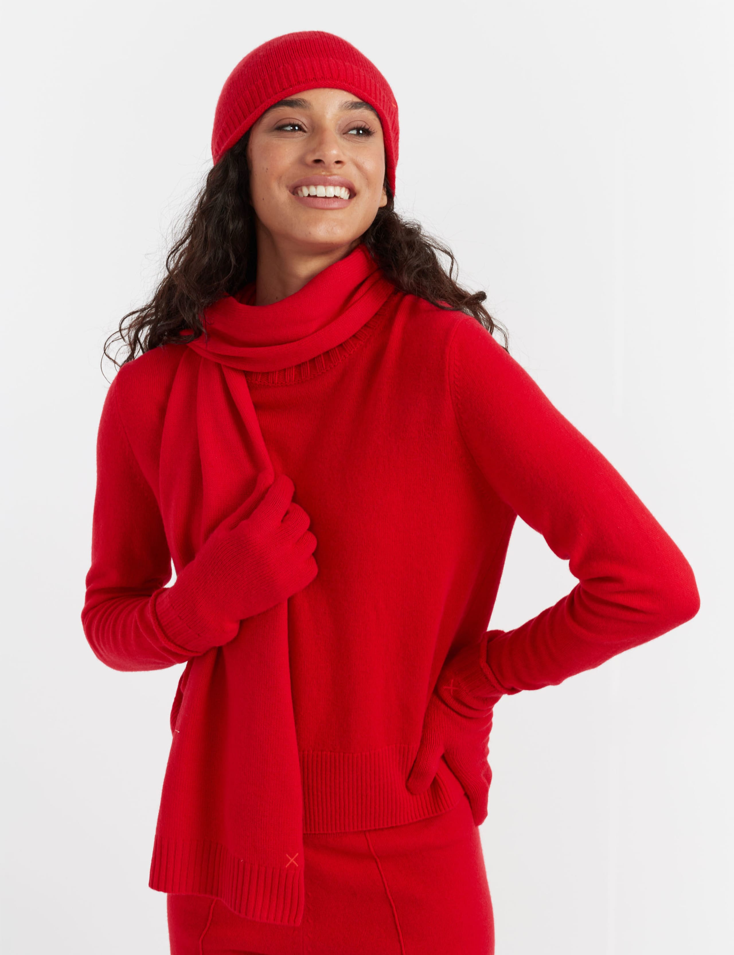 Wool Rich With Cashmere Knitted Scarf