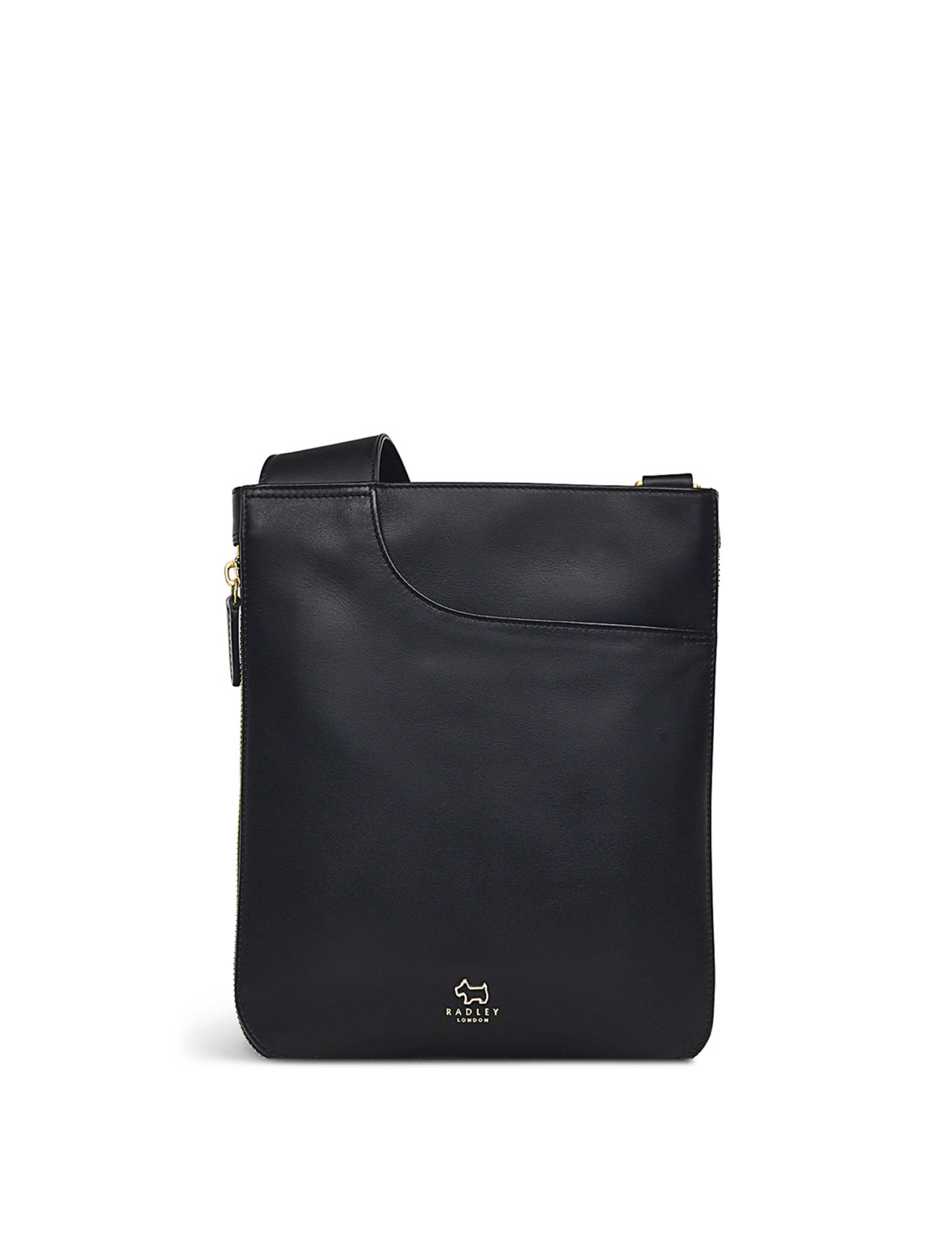 Pockets Leather Zip Around Cross Body Bag