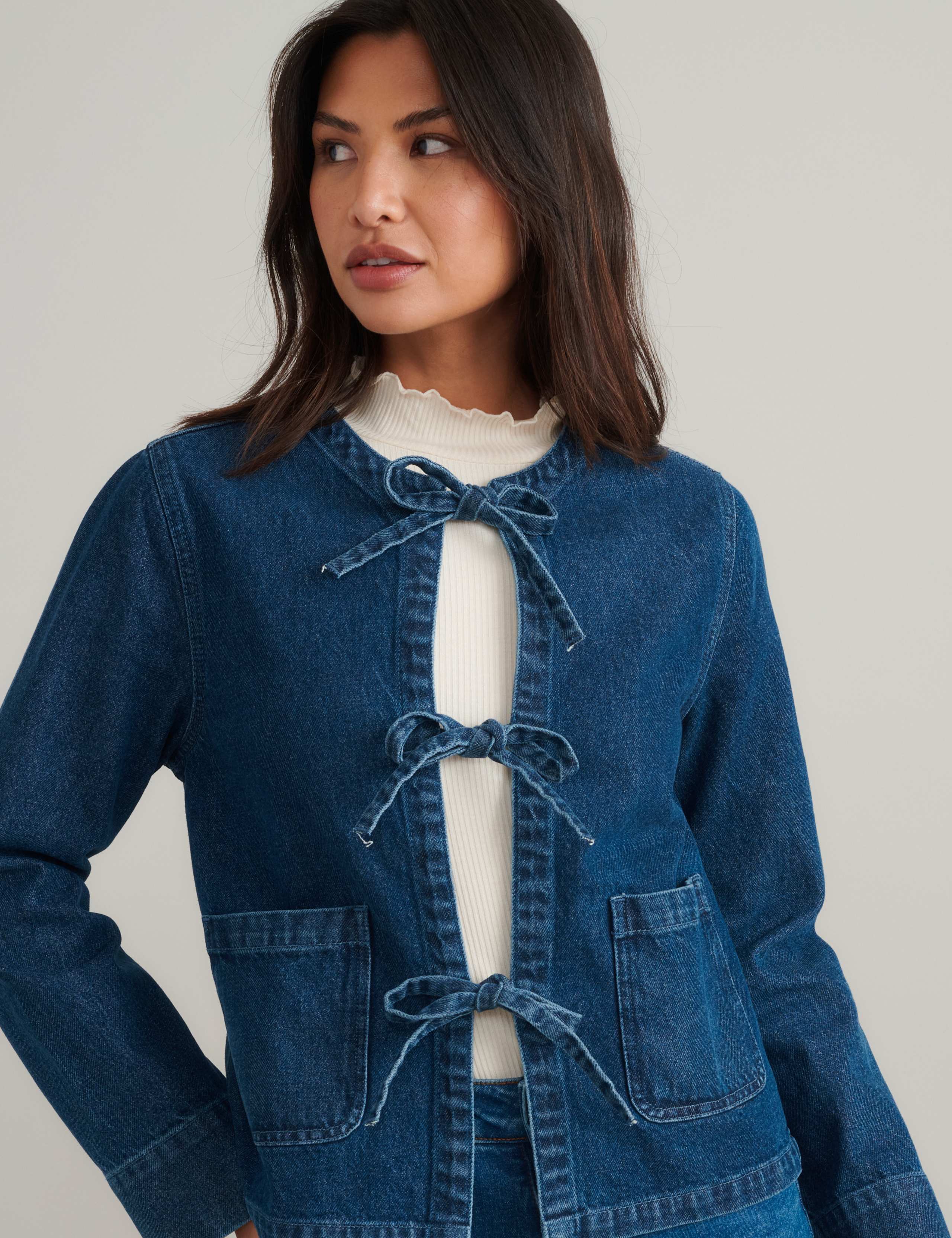 Pure Cotton Denim Relaxed Jacket