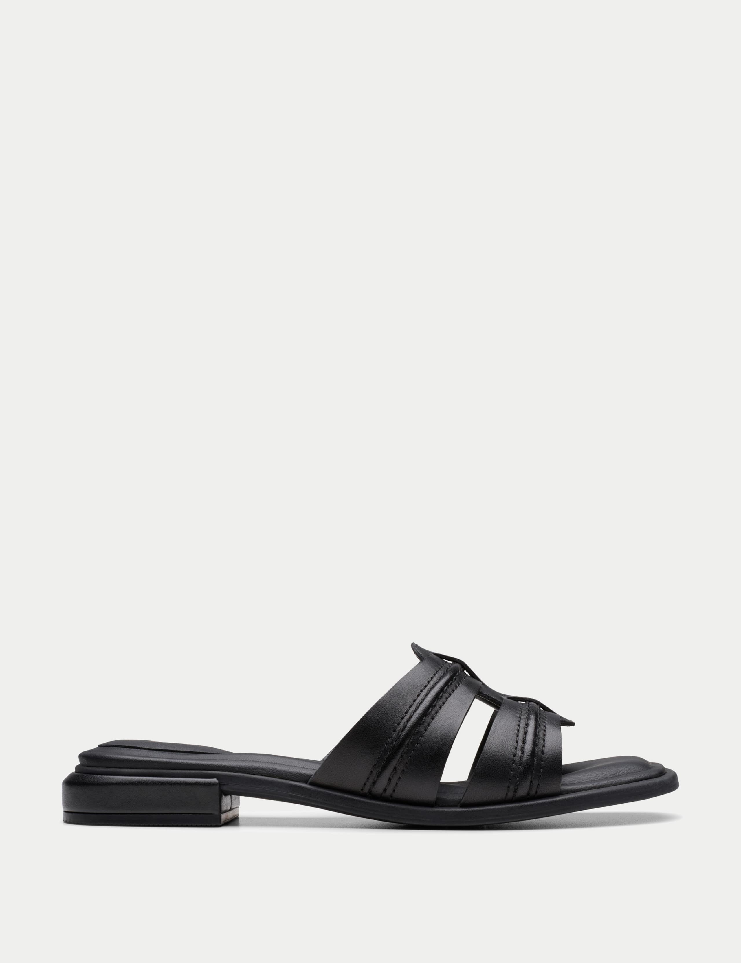 Leather Strappy Open Toe Mules